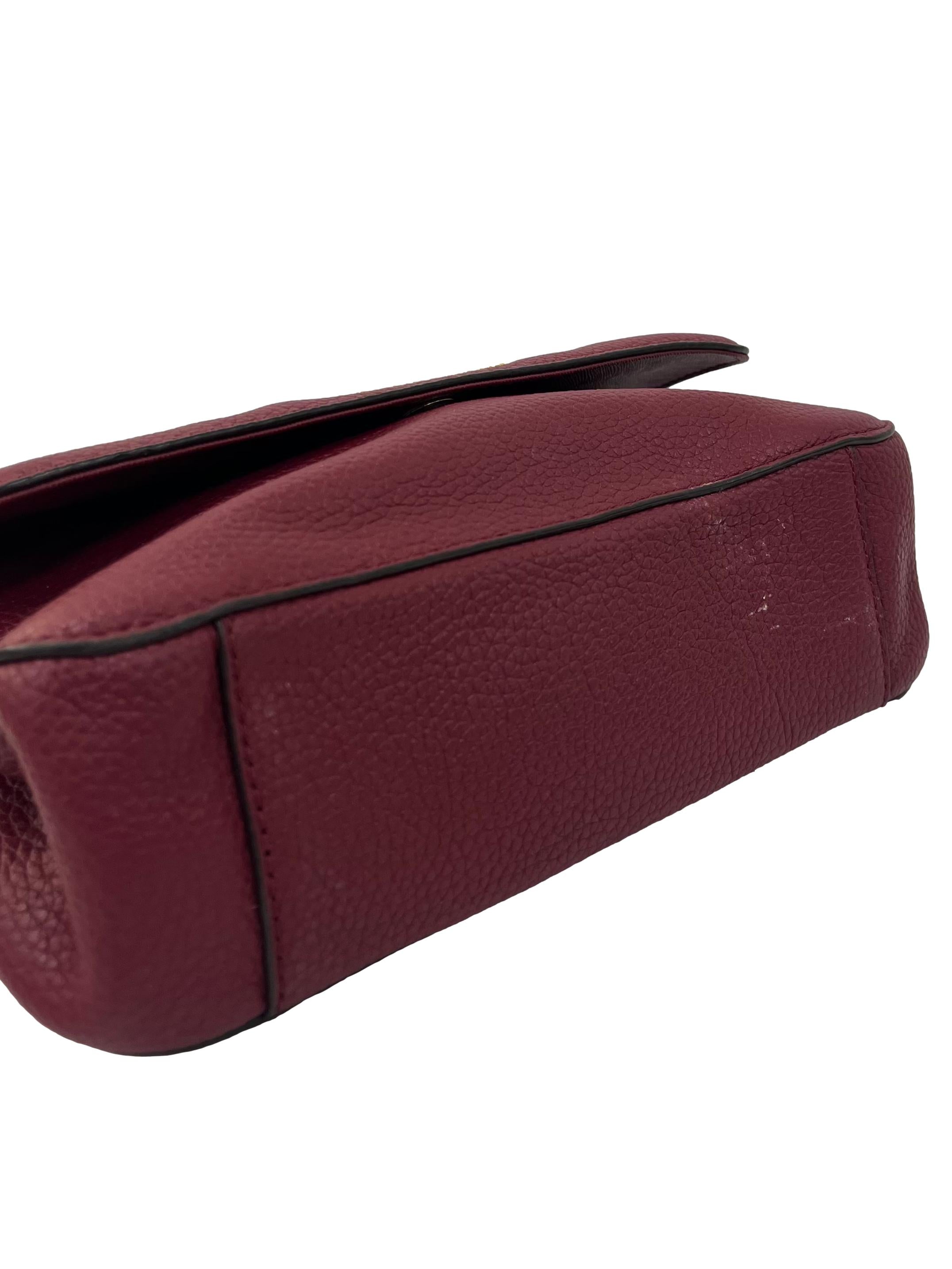 Maroon Shoulder Bag With Adjustable Chain Strap