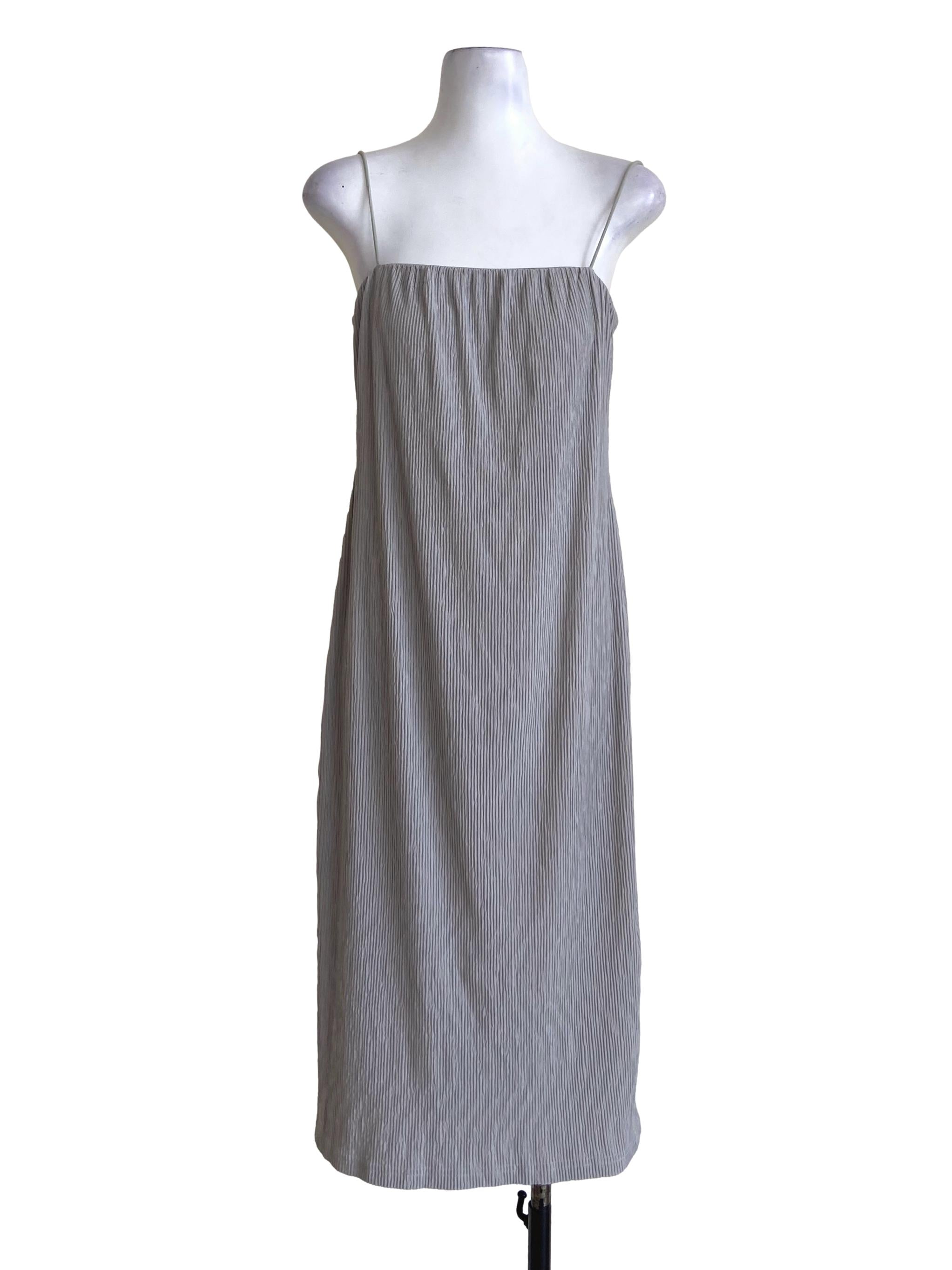 Cloud Grey Spaghetti Straps Pencil Slip Dress