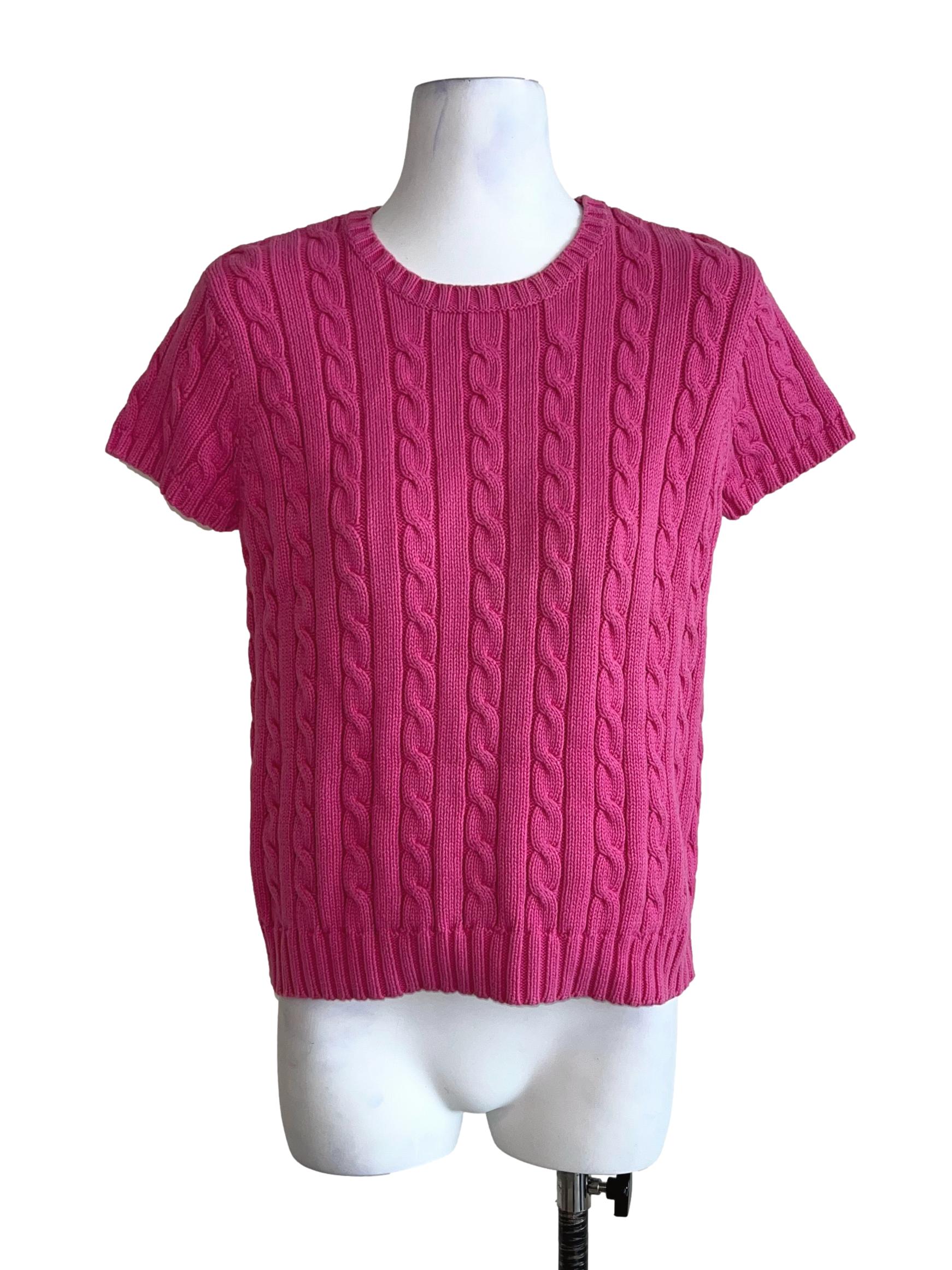 Fuschia Pink Casual Knitted Top