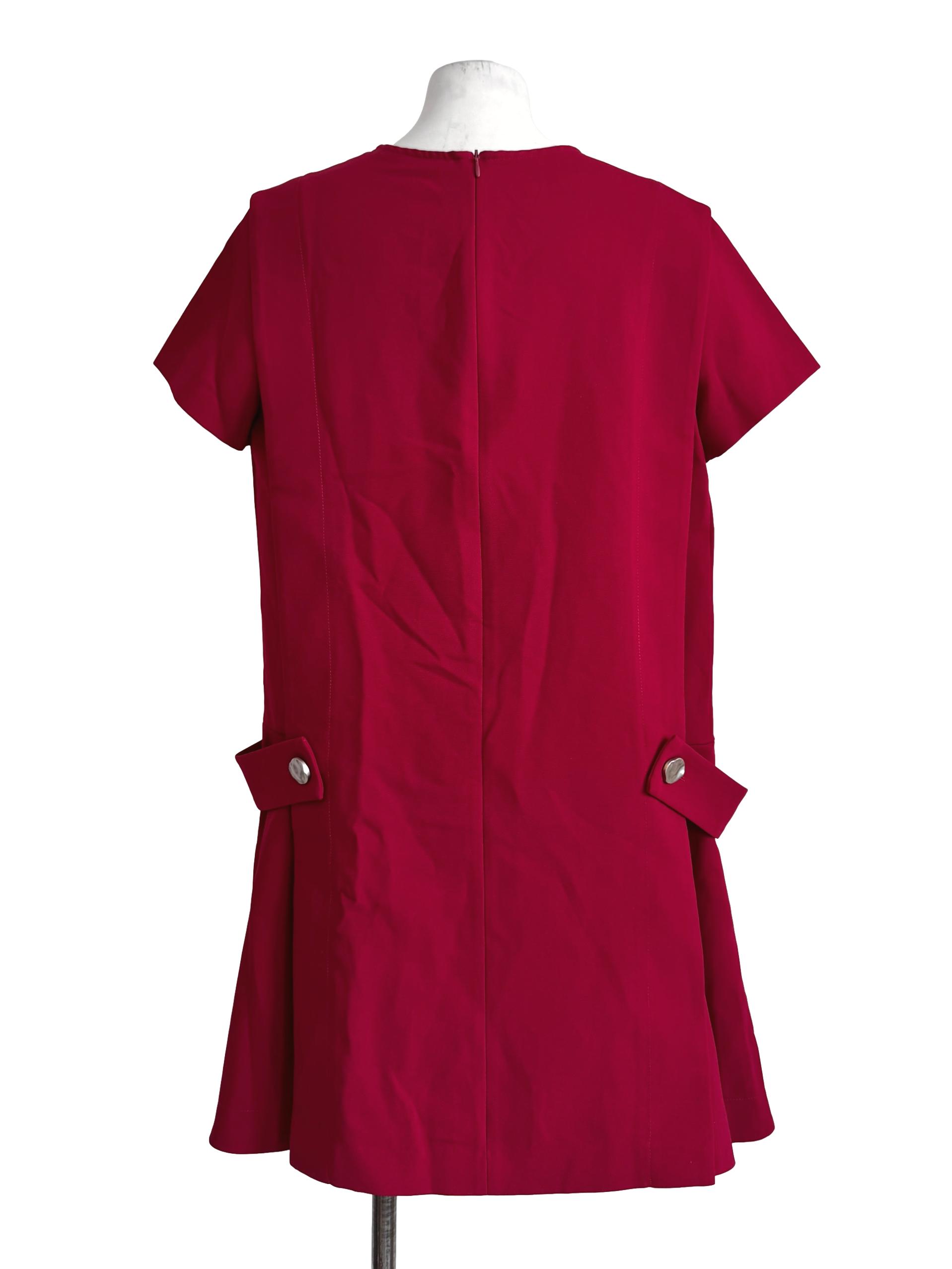 Lipstick Red Round Neck Dress