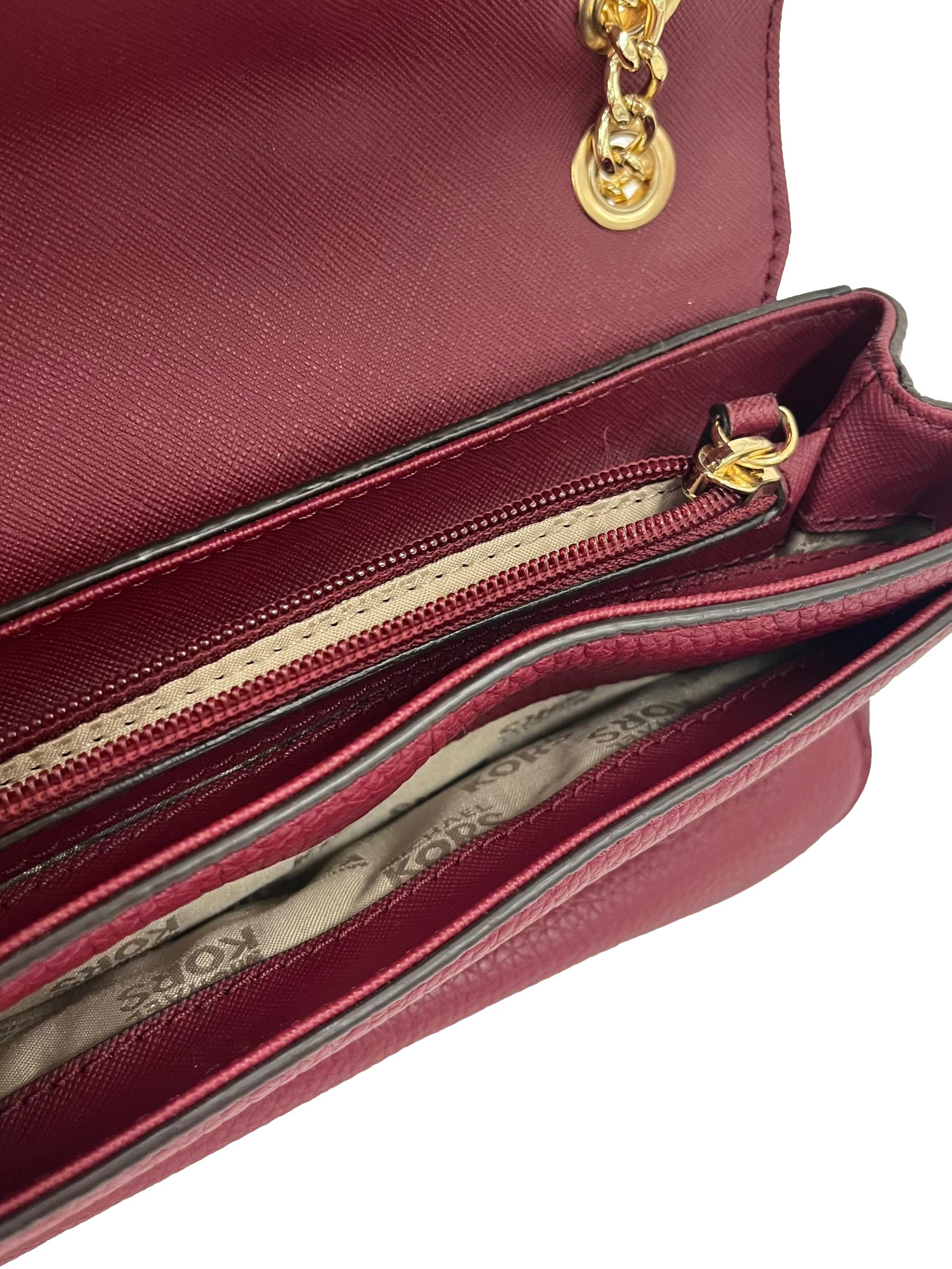 Maroon Shoulder Bag With Adjustable Chain Strap