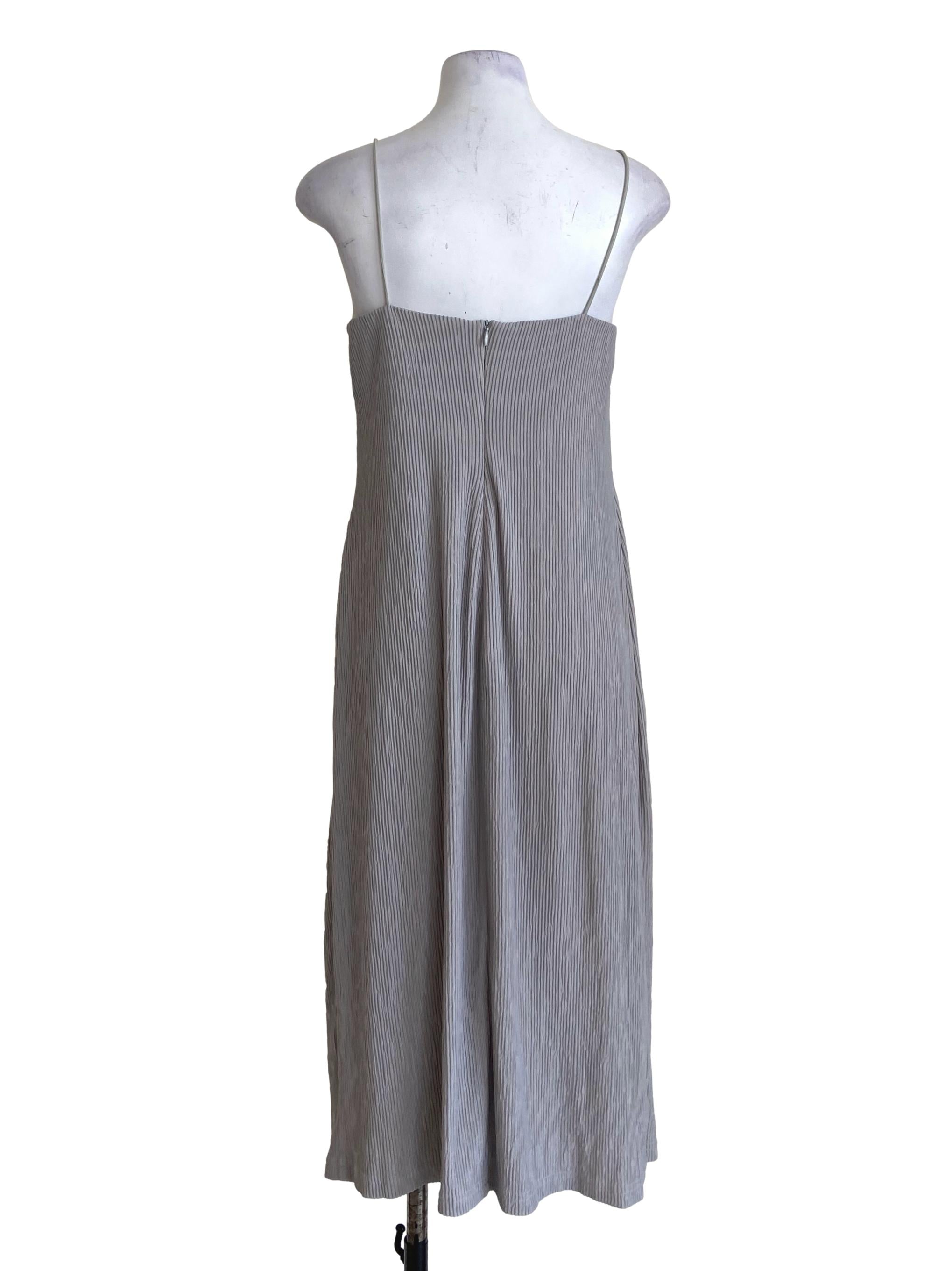 Cloud Grey Spaghetti Straps Pencil Slip Dress