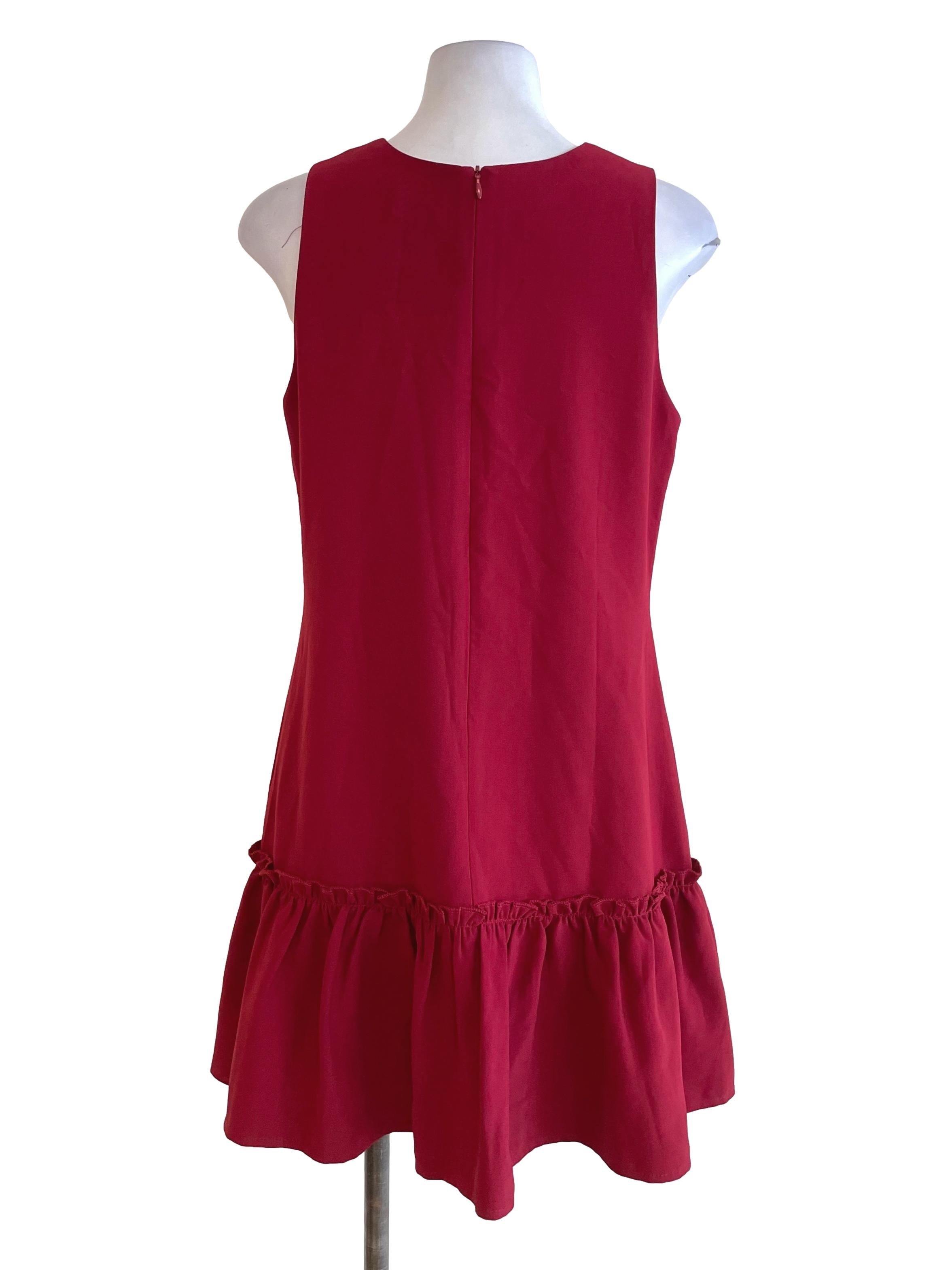 Cherry Red Ruffled Dress