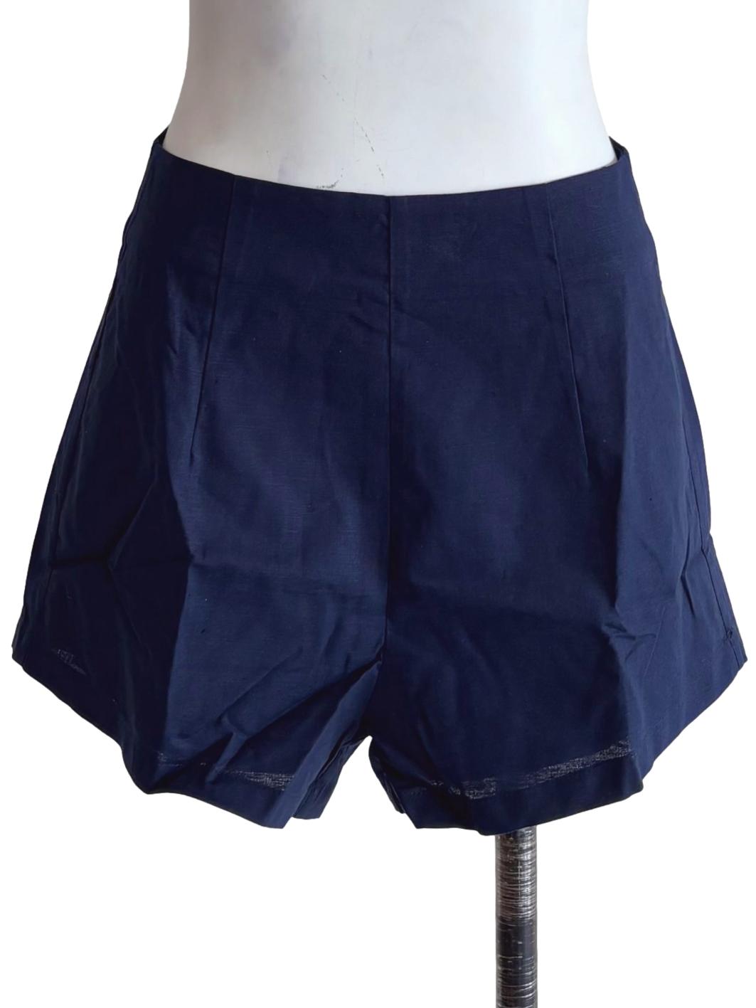 Blue Ayana Curved Hem Shorts