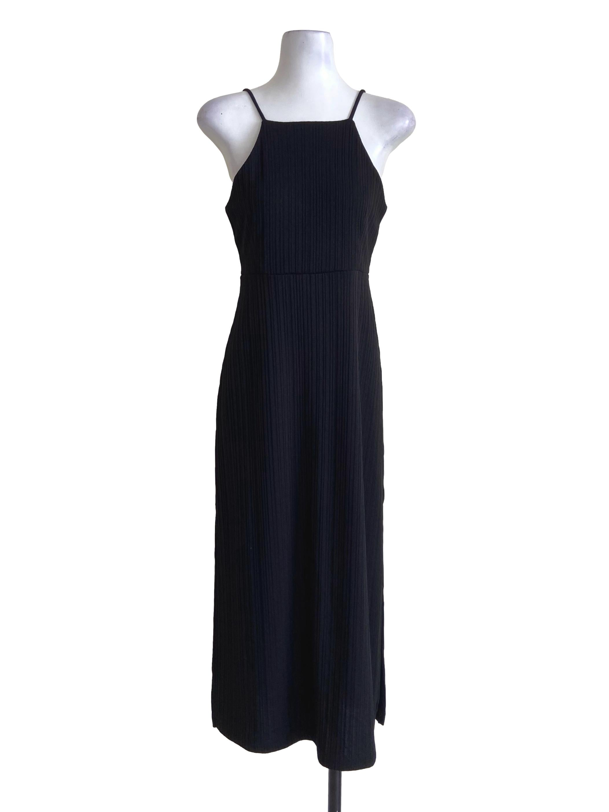 Black Sleeveless Slit Dress