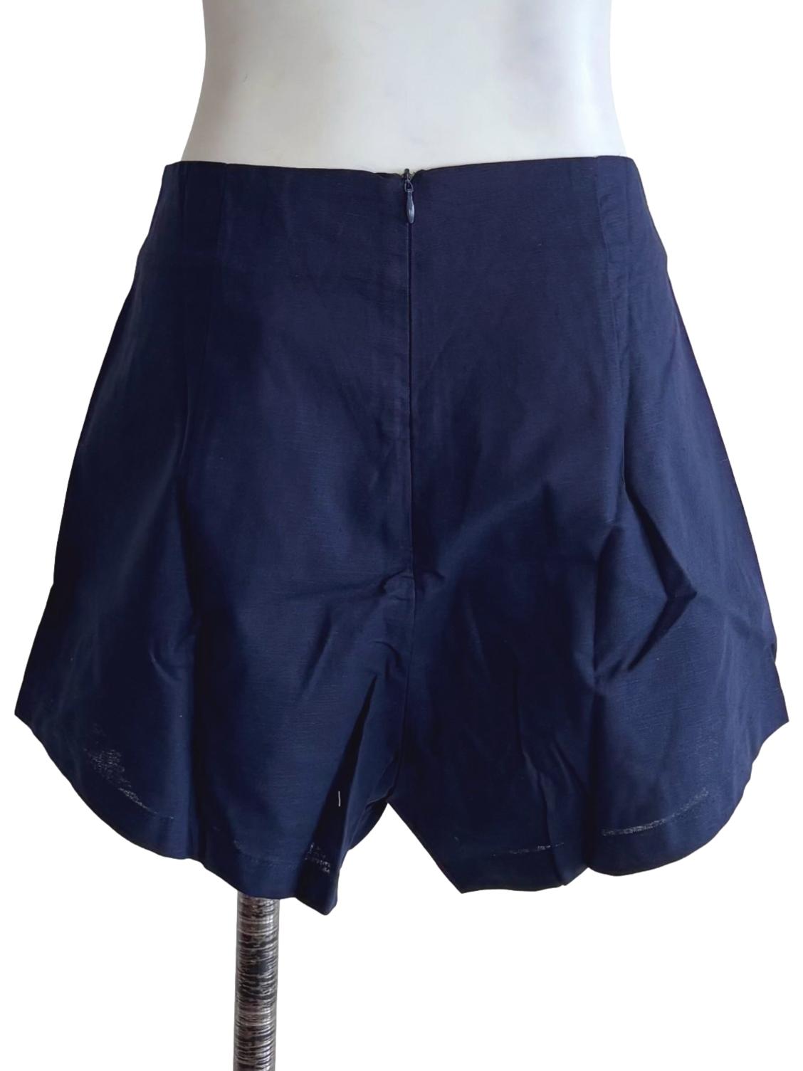 Blue Ayana Curved Hem Shorts