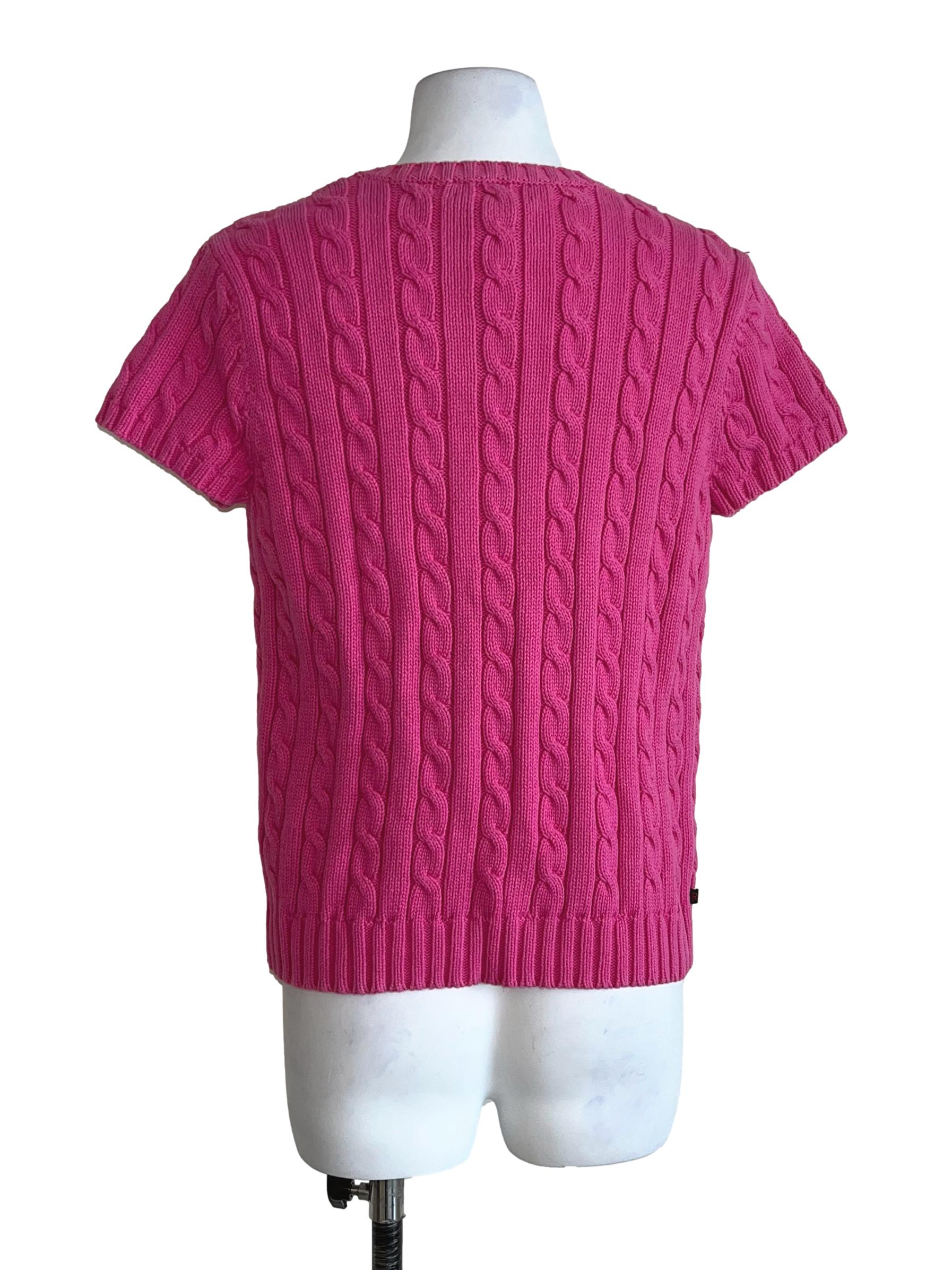 Fuschia Pink Casual Knitted Top