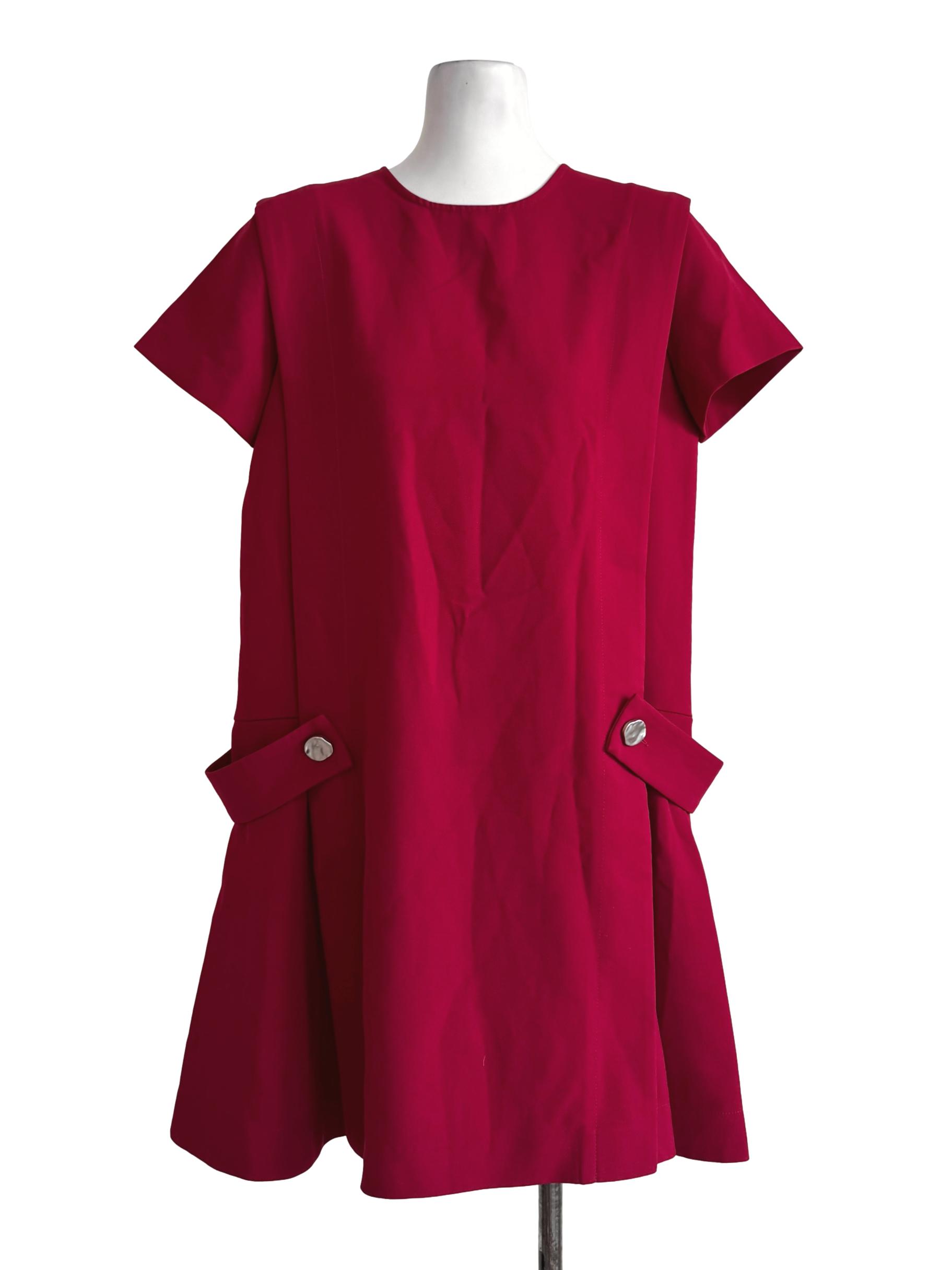 Lipstick Red Round Neck Dress