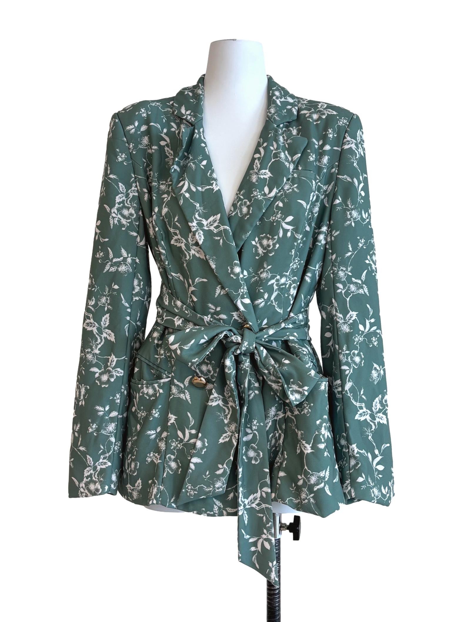 Jade Green Patterned Blazer