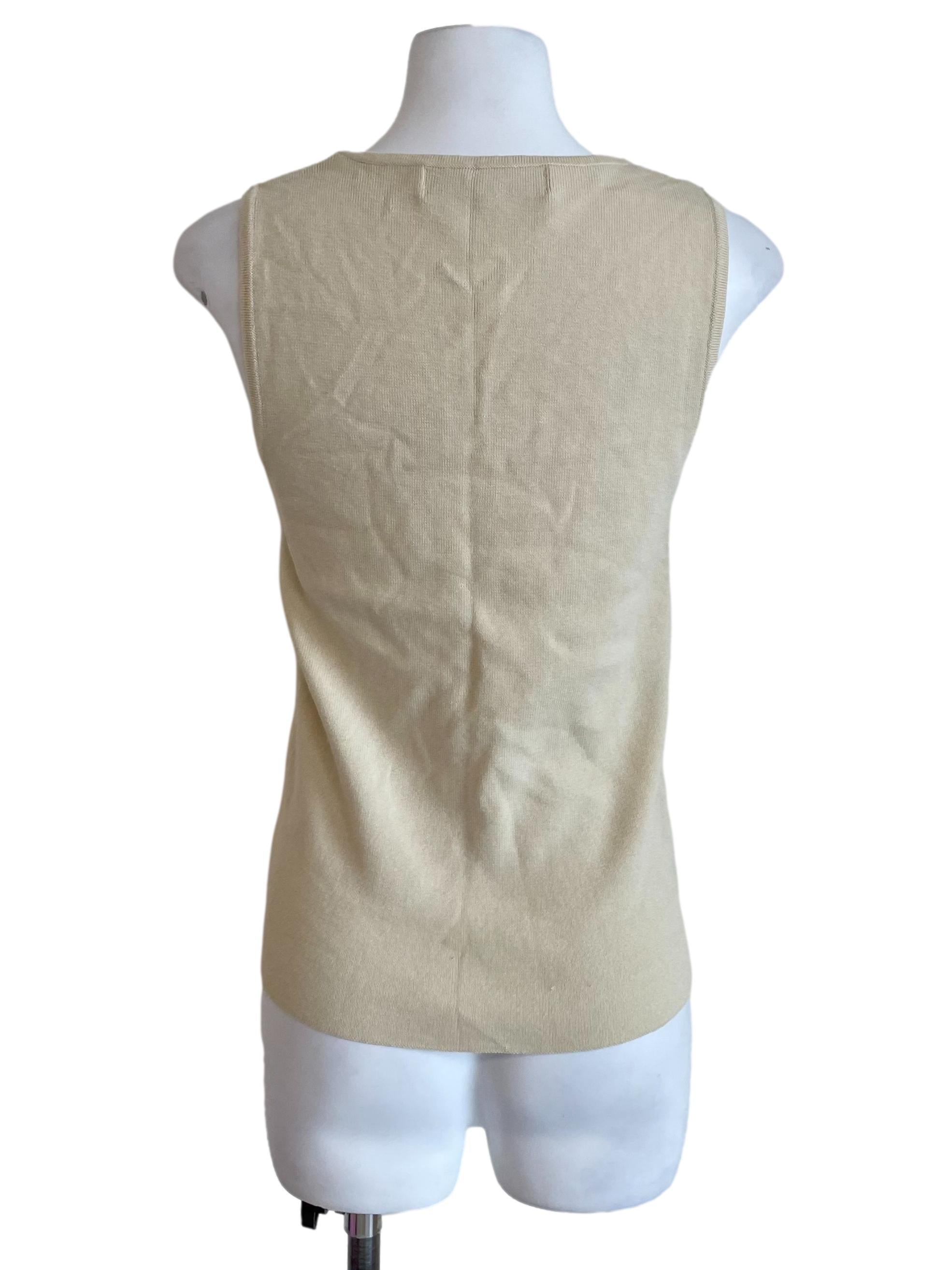 Banana Yellow Round Neck Knit Tank Top