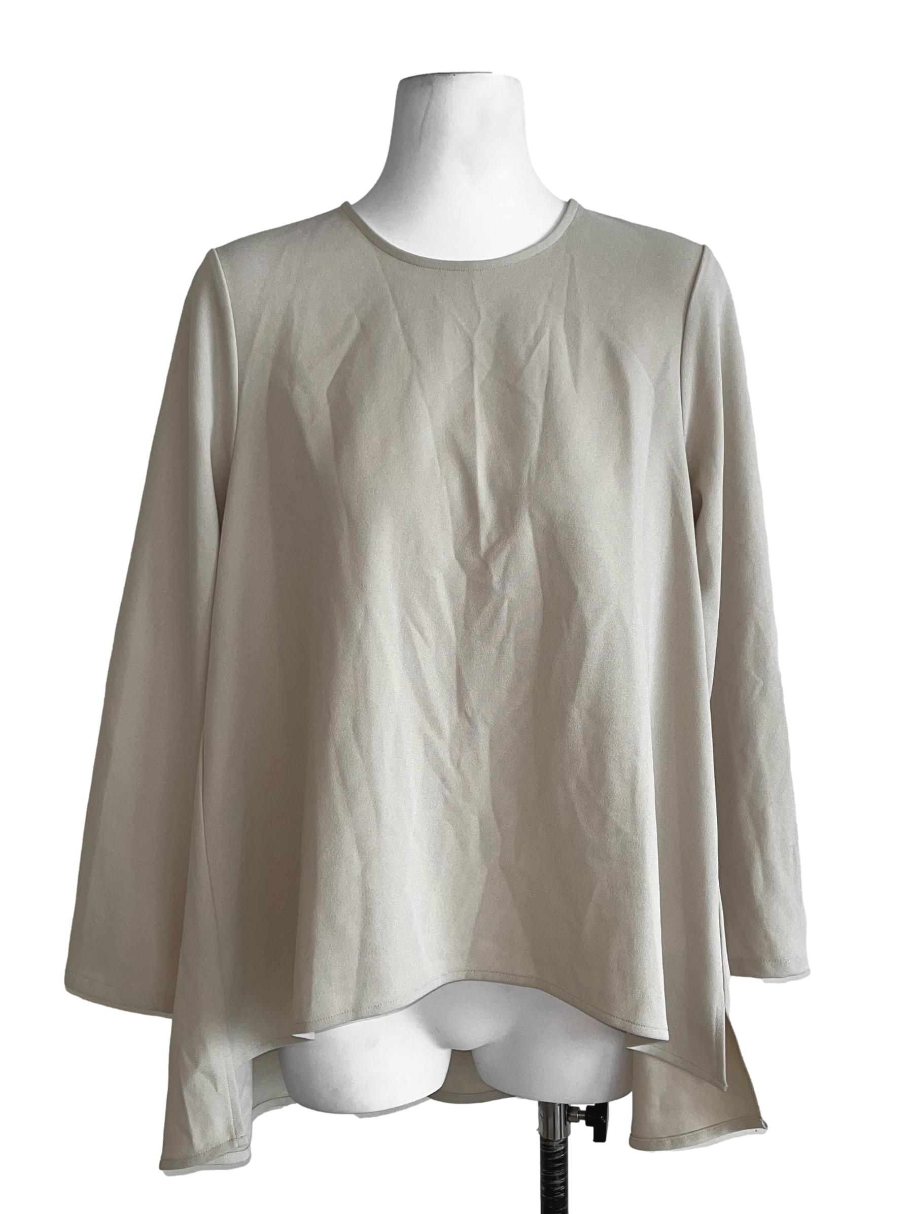 Ivory Beige Relaxed Fit Blouse