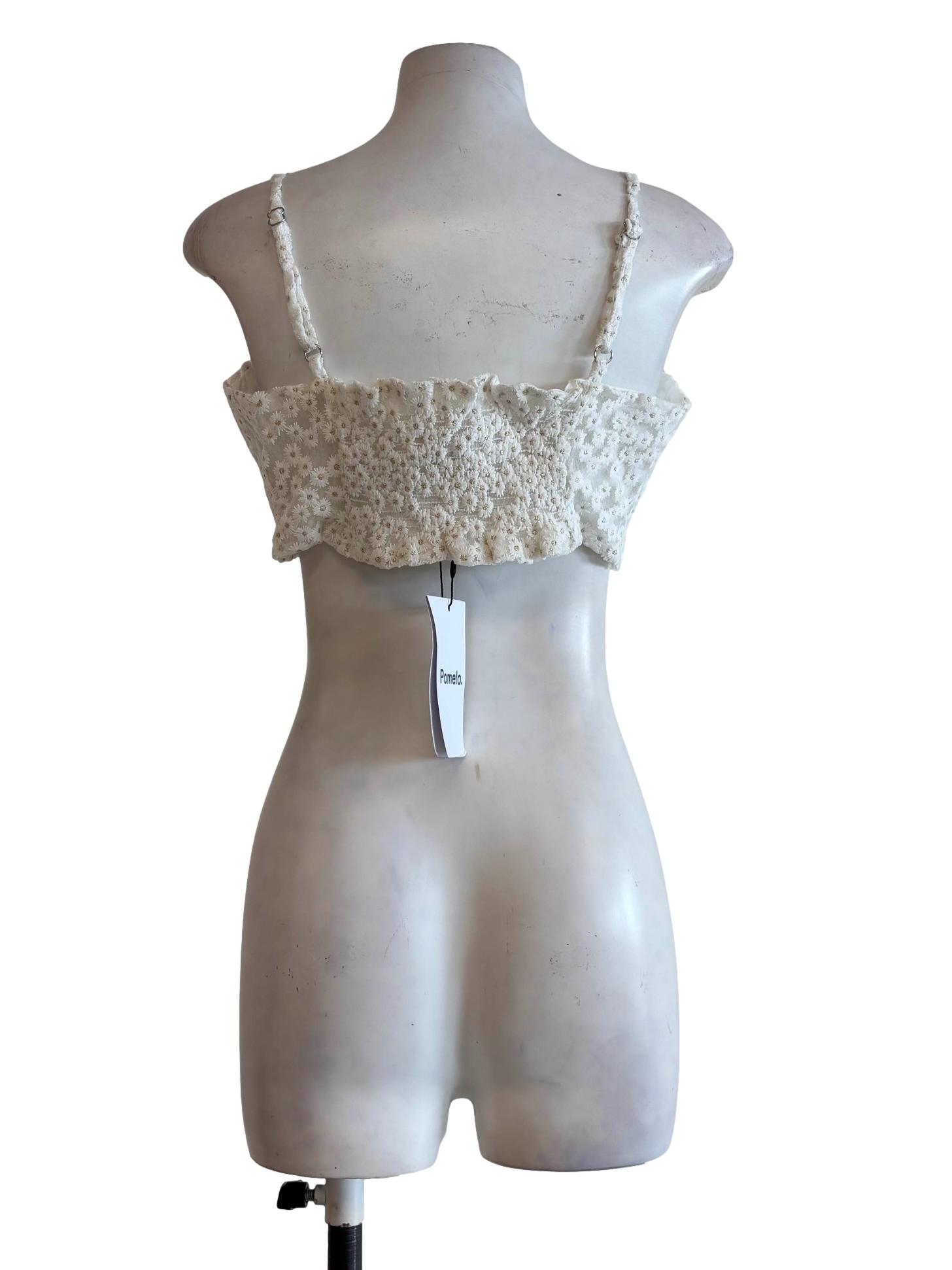 White Floral Lace Camisole Top
