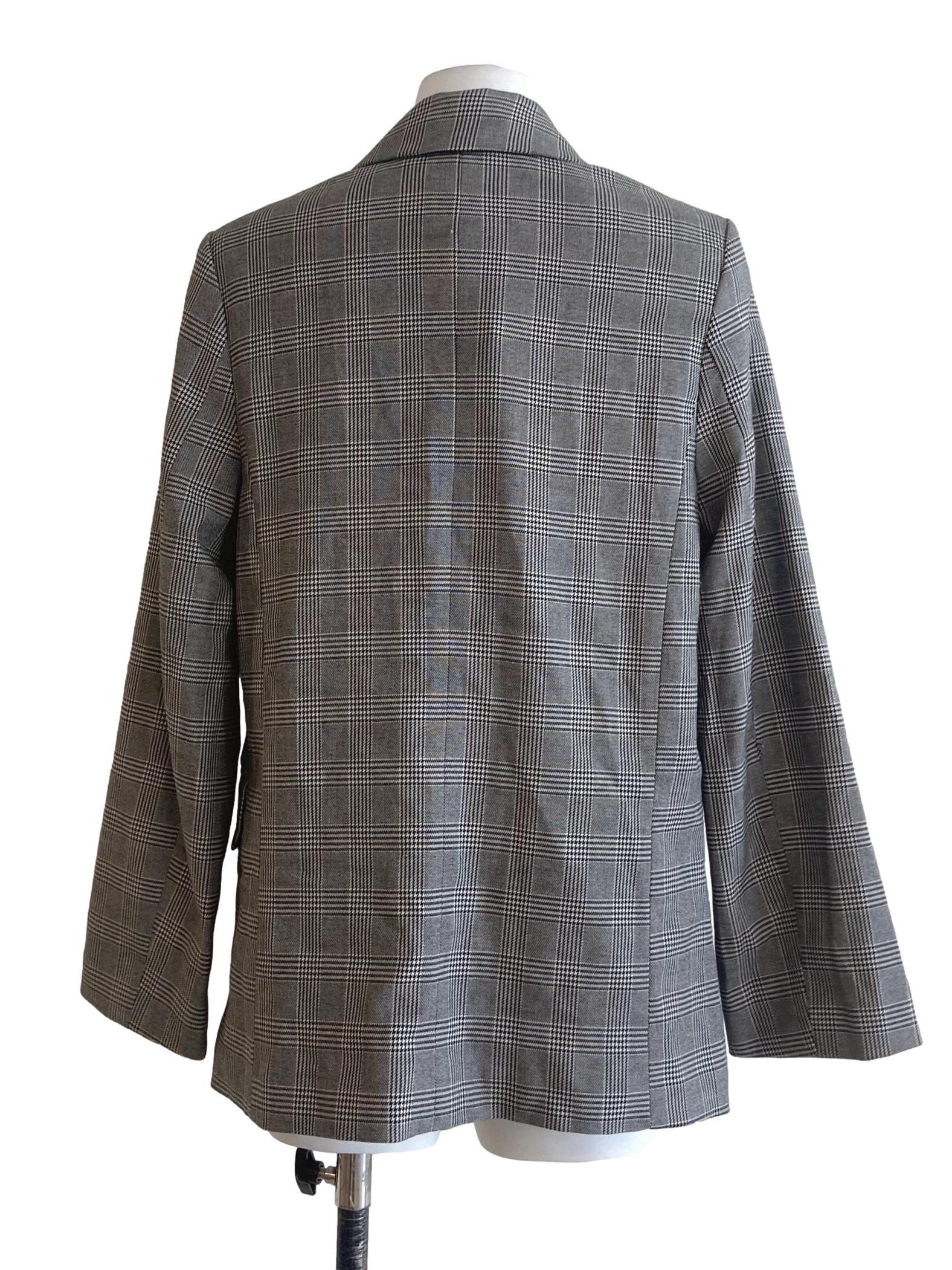 Black Tartan Double Breasted Blazer