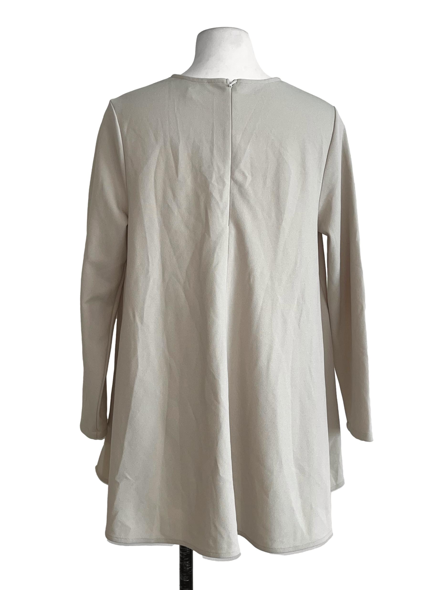 Ivory Beige Relaxed Fit Blouse