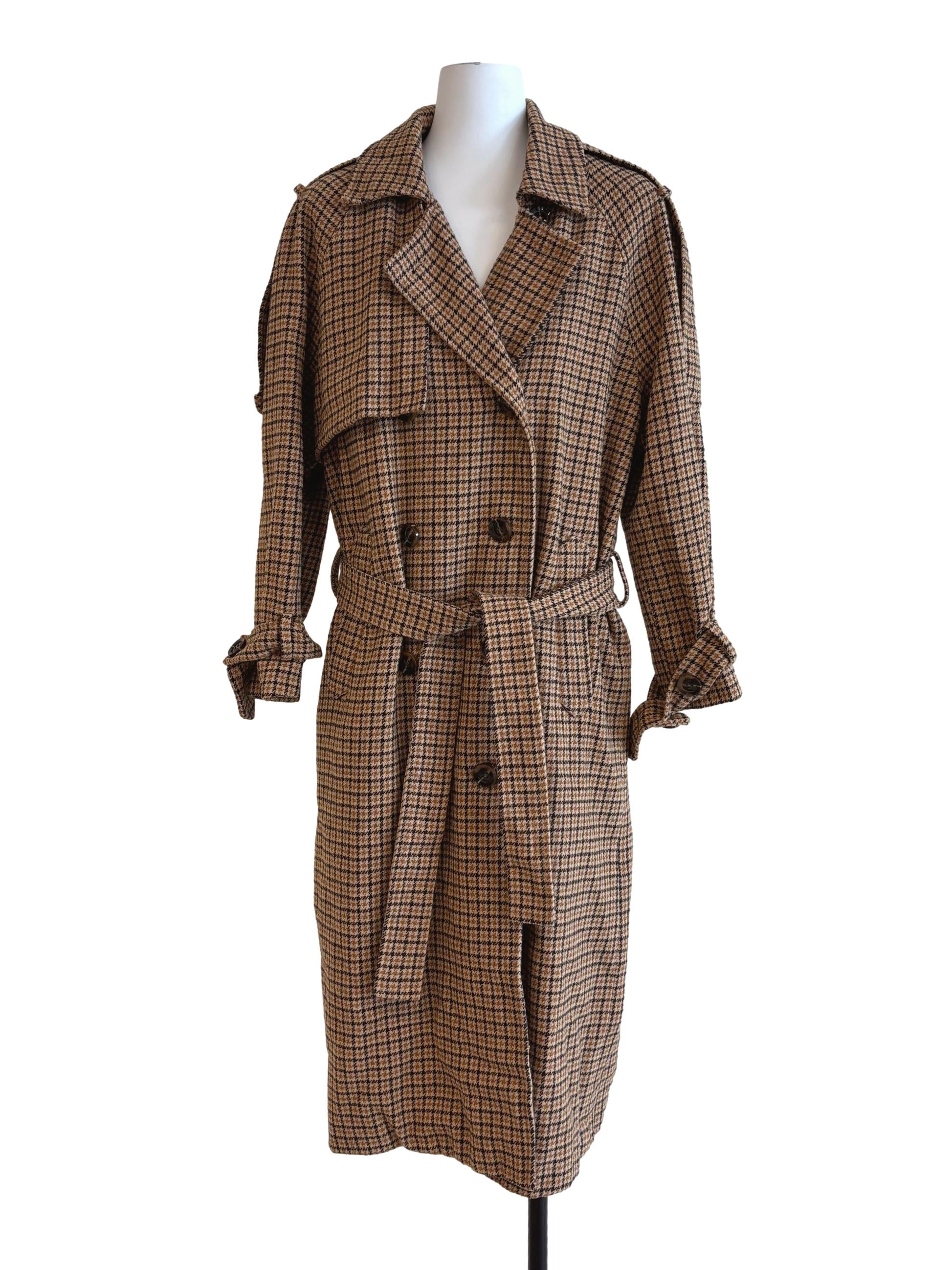 Latte Brown Double Breasted Long Jacket