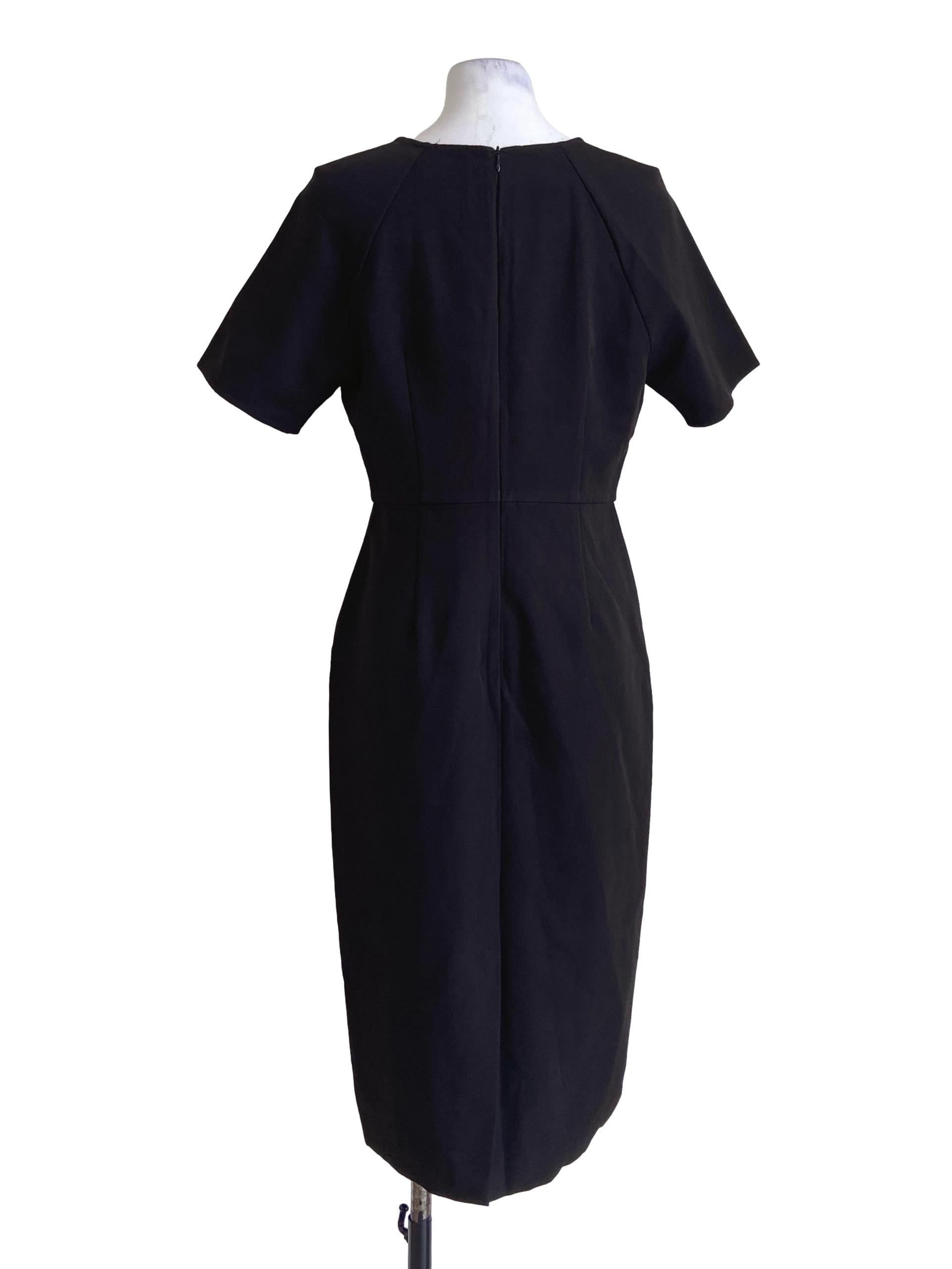 Black V Neck Pegged Dress