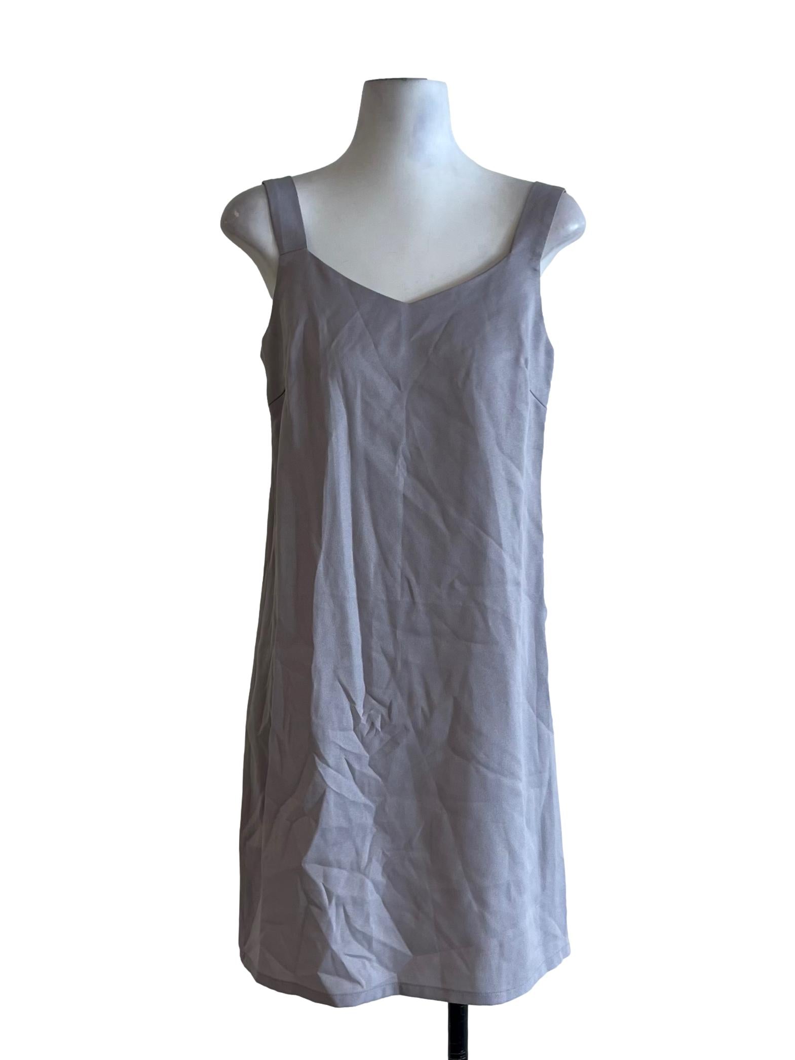 Dove Grey V-Neckline Sheath Dress LB