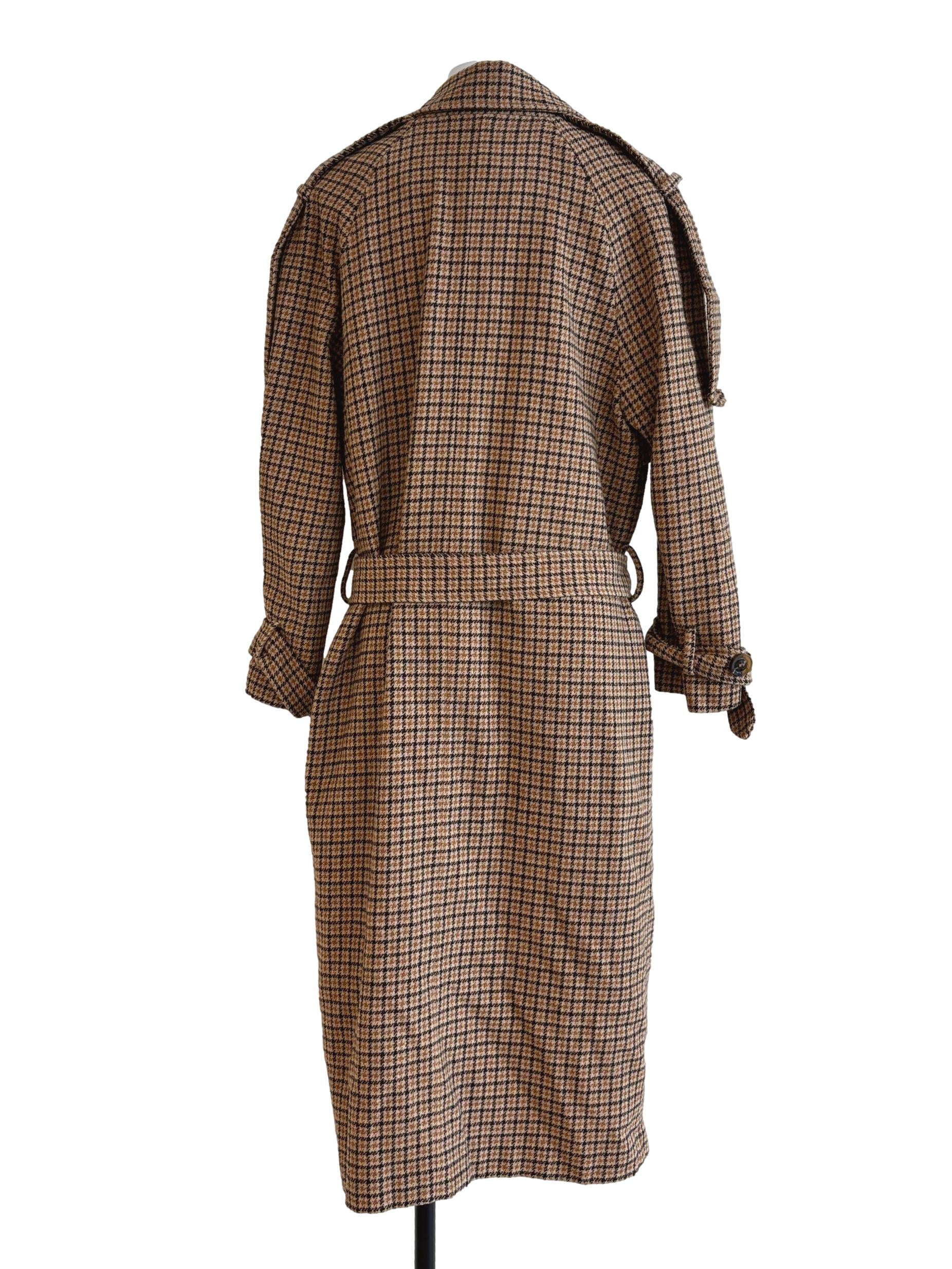 Latte Brown Double Breasted Long Jacket