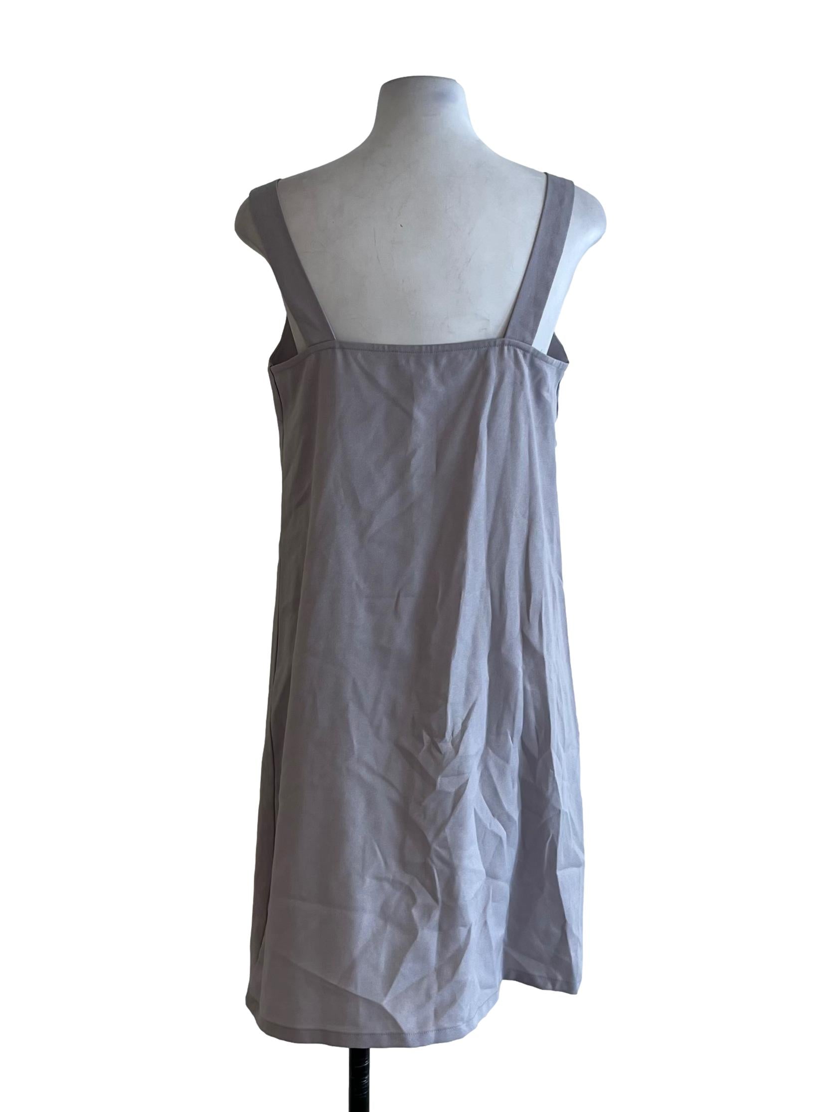 Dove Grey V-Neckline Sheath Dress LB