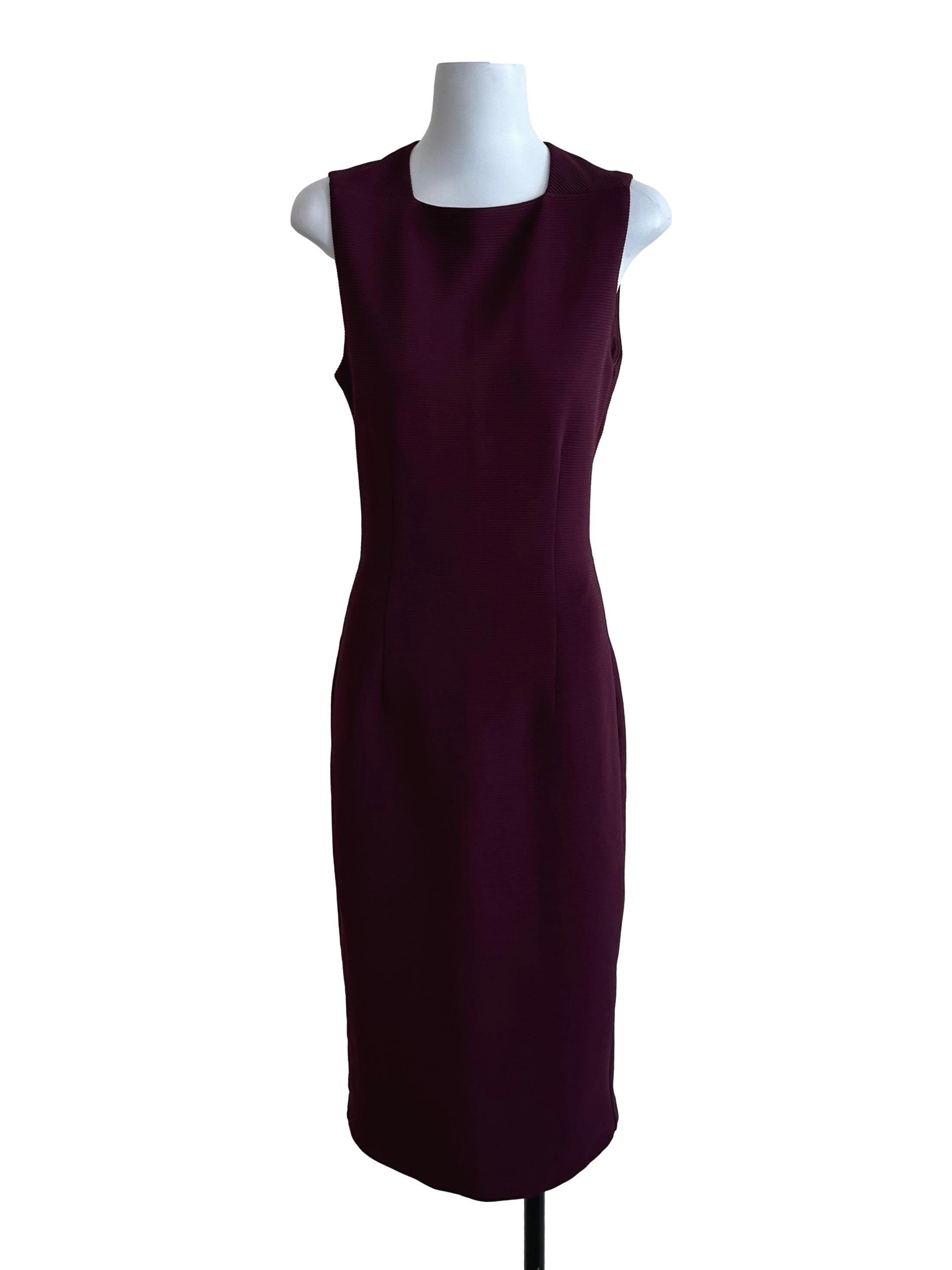 Plum Purple Textured Sheath Dress
