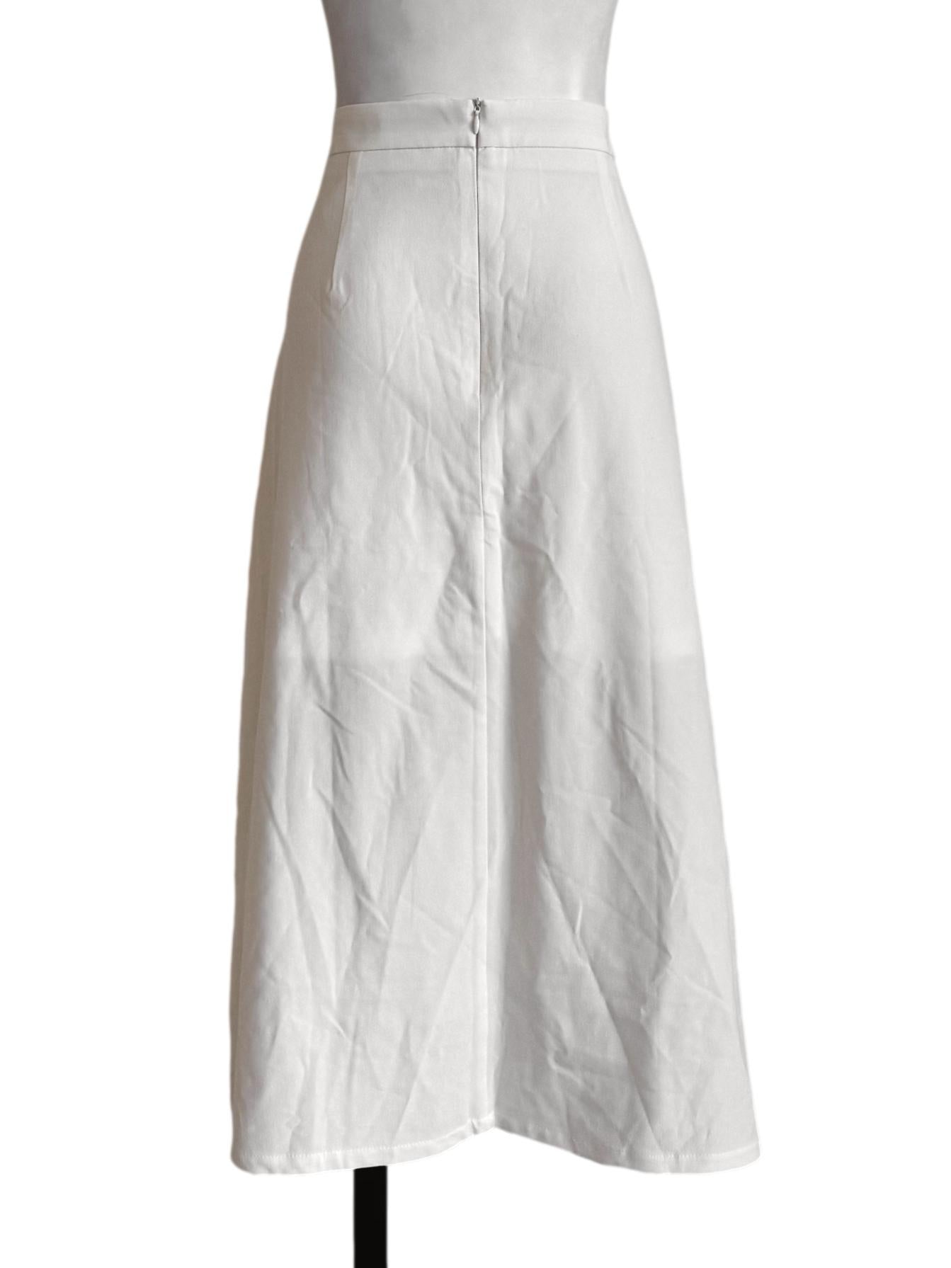 Pure White A-Line Skirt TCL