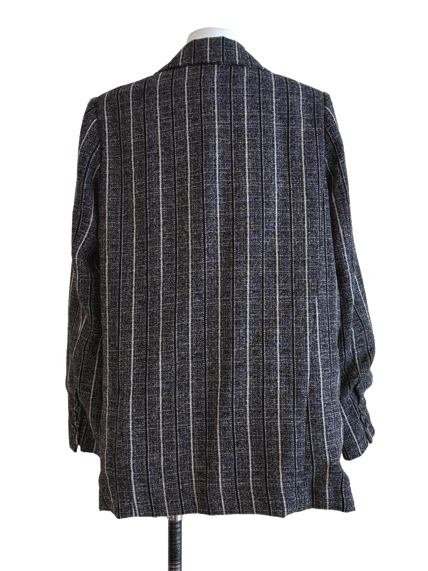 Charcoal Grey Striped Blazer