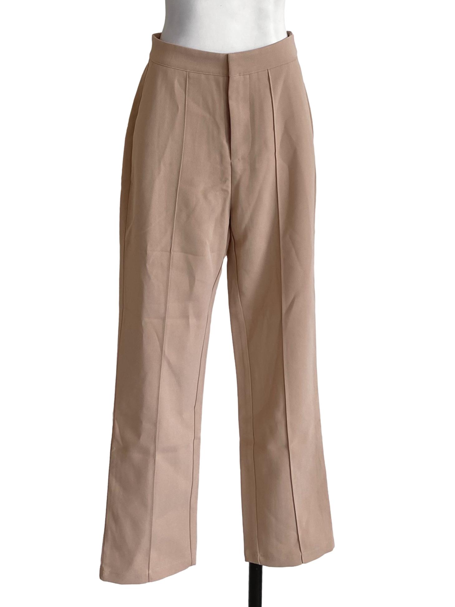 Lace Beige Herringbone Pegged Pants