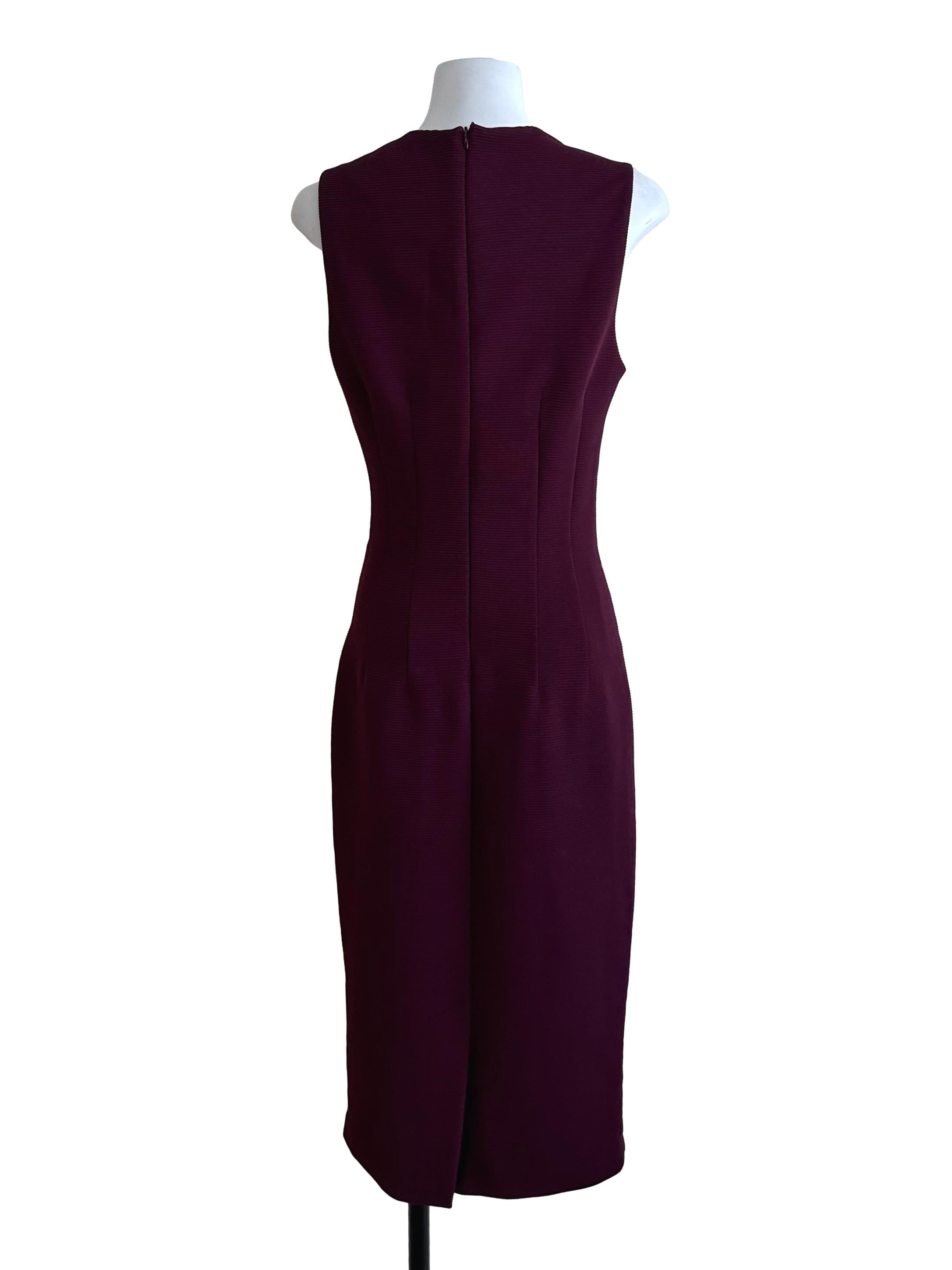 Plum Purple Textured Sheath Dress