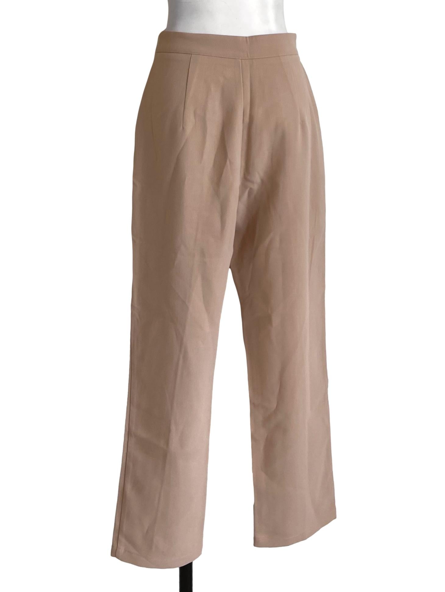 Lace Beige Herringbone Pegged Pants