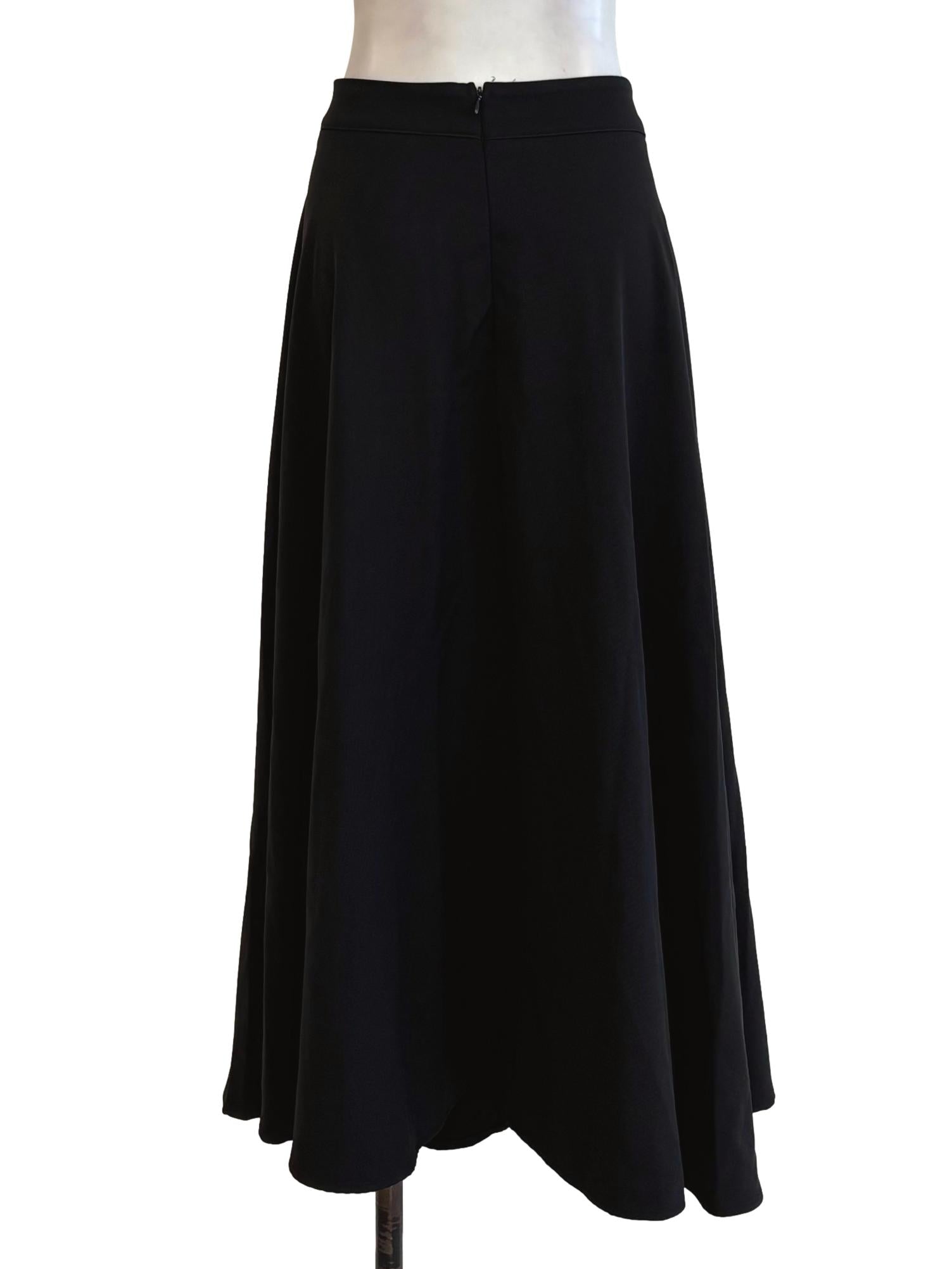 Onyx Black Flowy Maxi Skirt