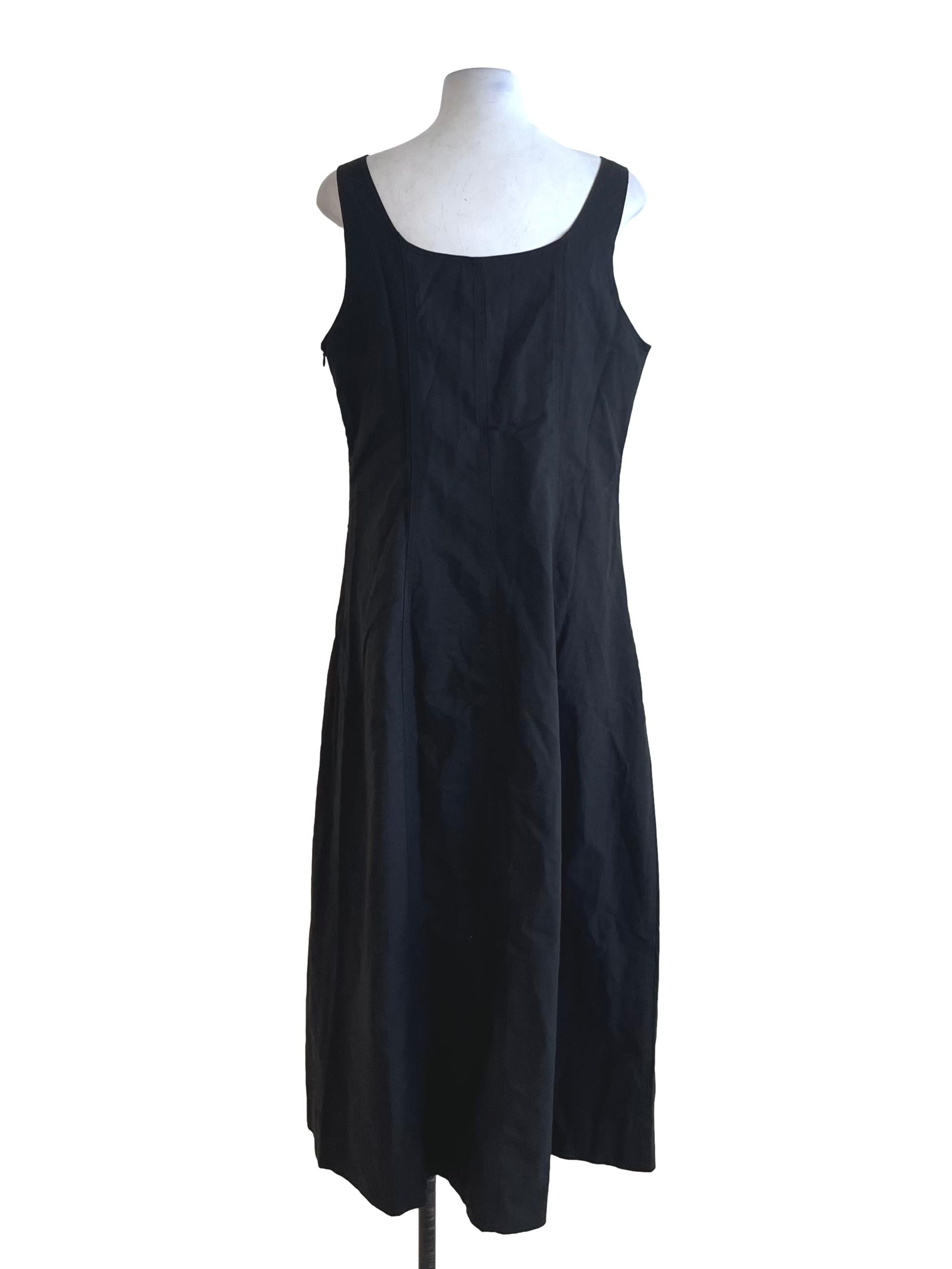 Black Square Neckline A-Line Dress TEM