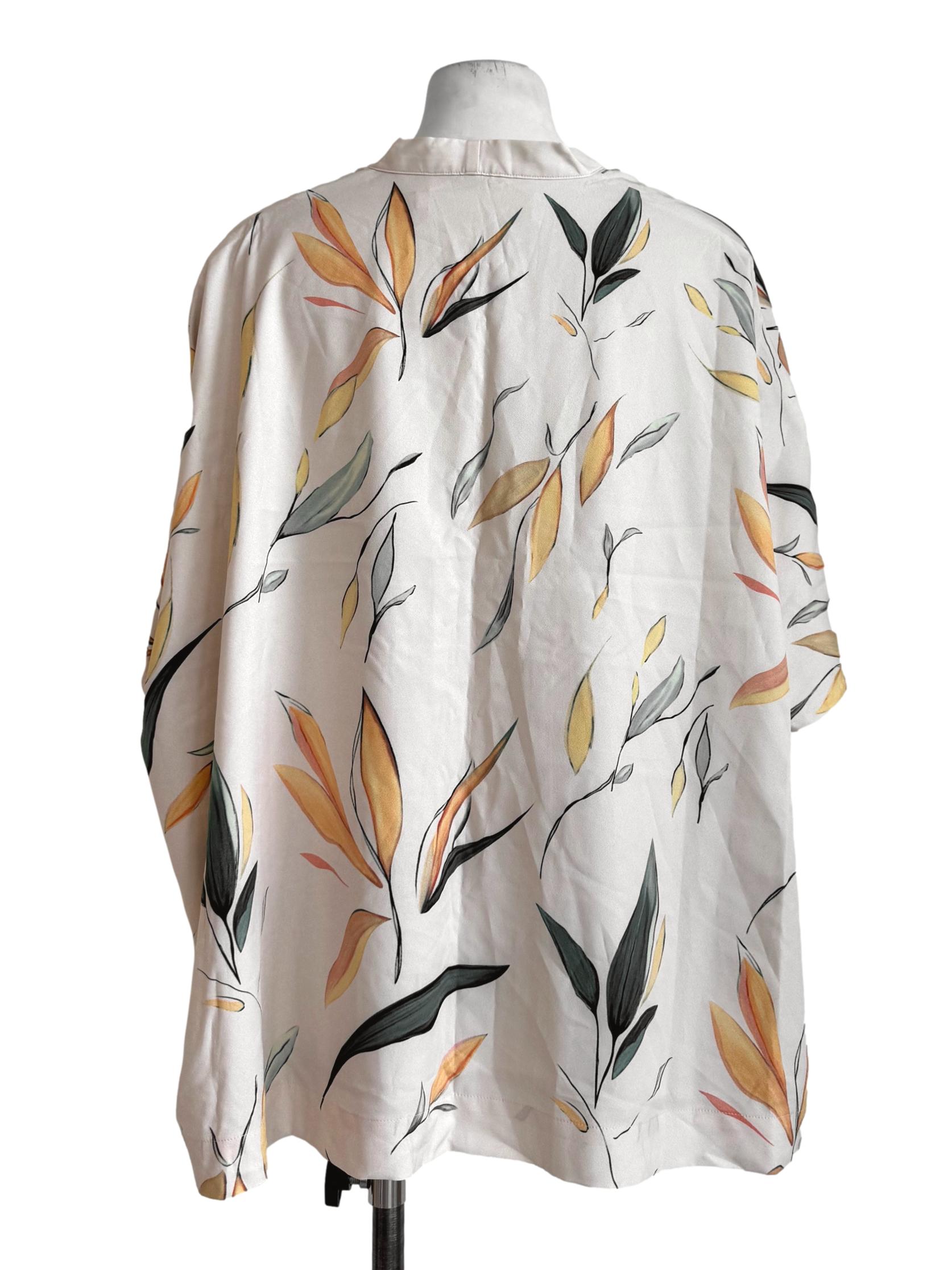 Beige Floral Prints Kimono