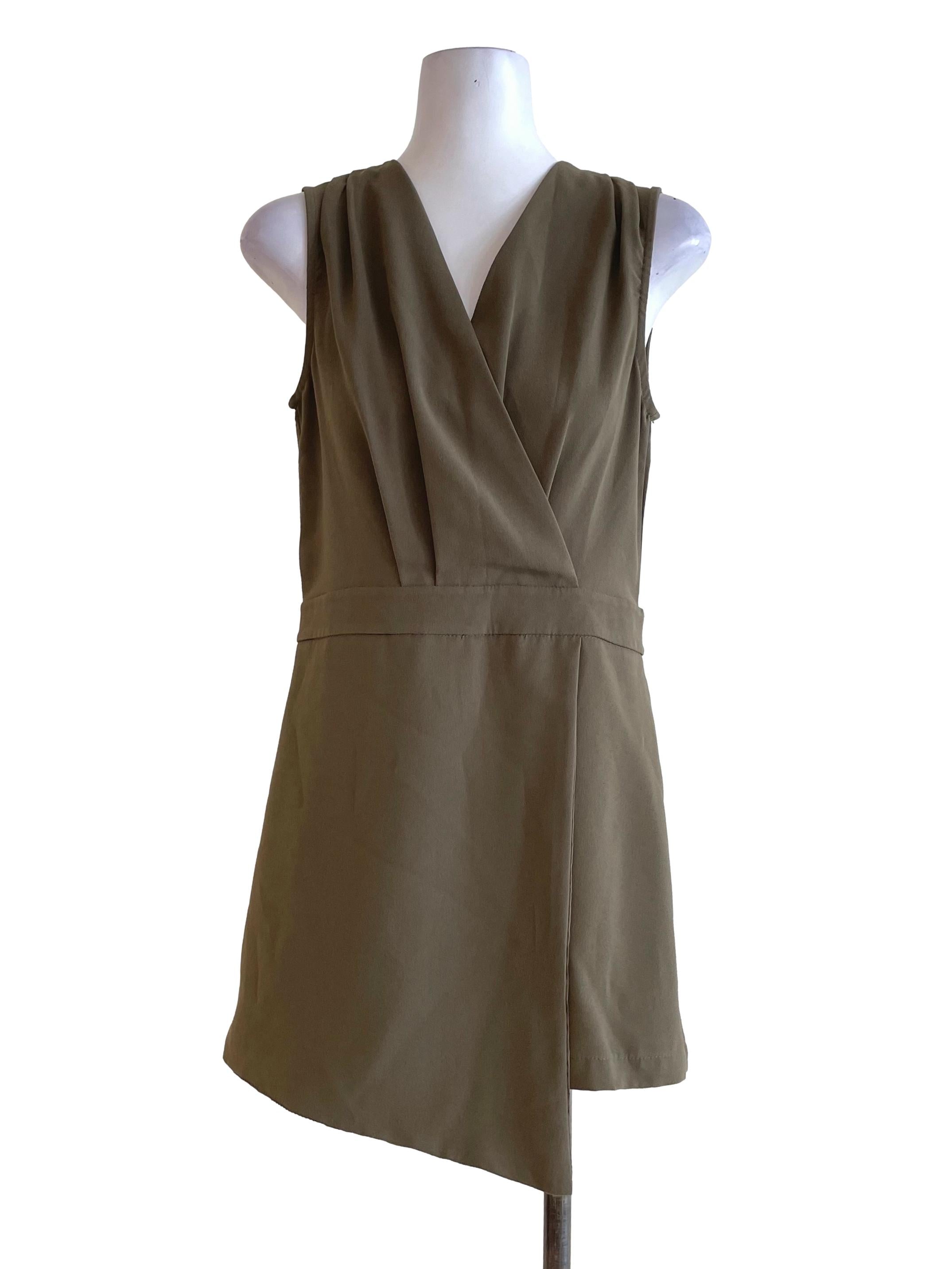 Ash Green V Neck Romper TEM