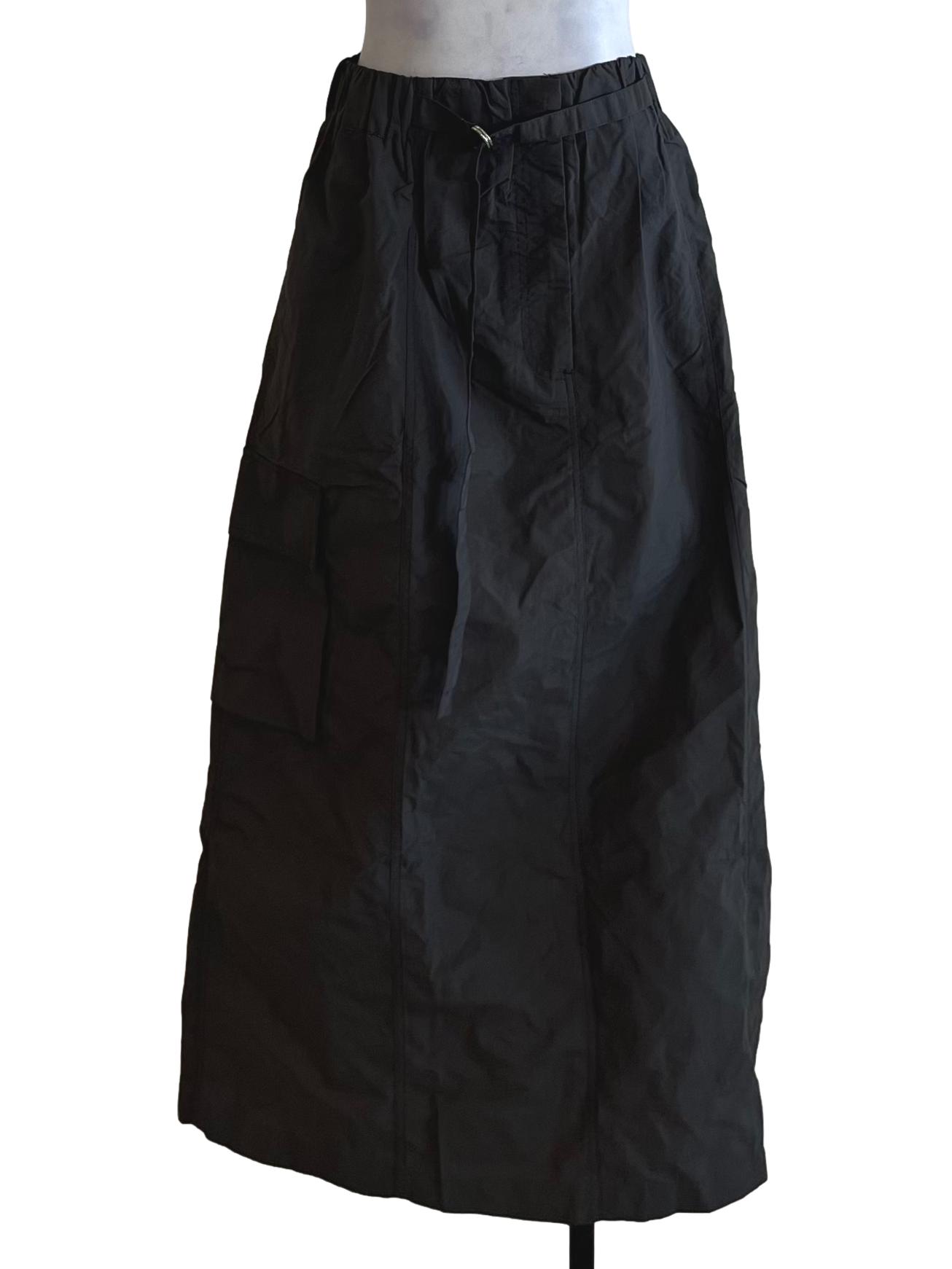 Grey Plain Cargo Skirt