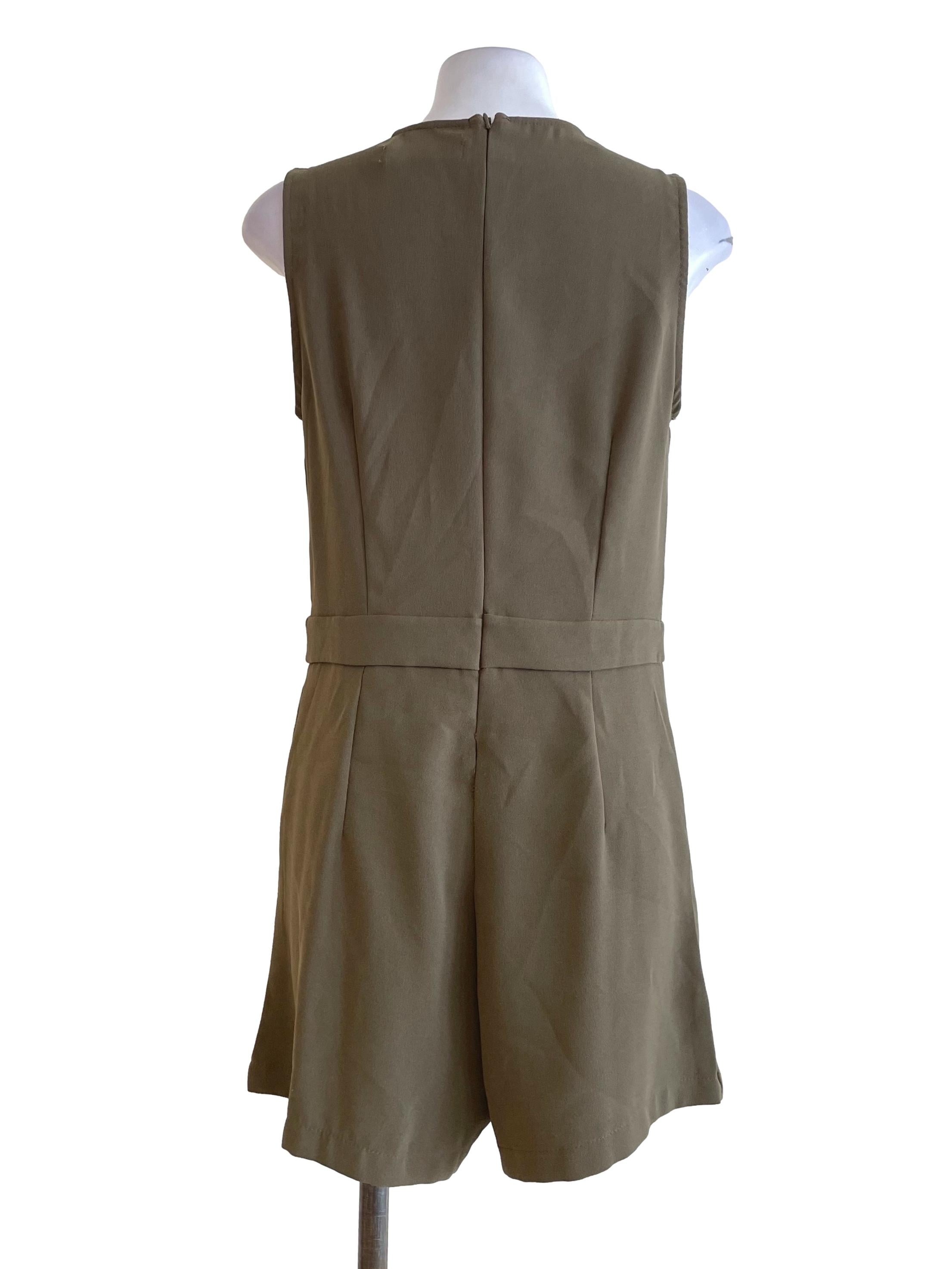 Ash Green V Neck Romper TEM