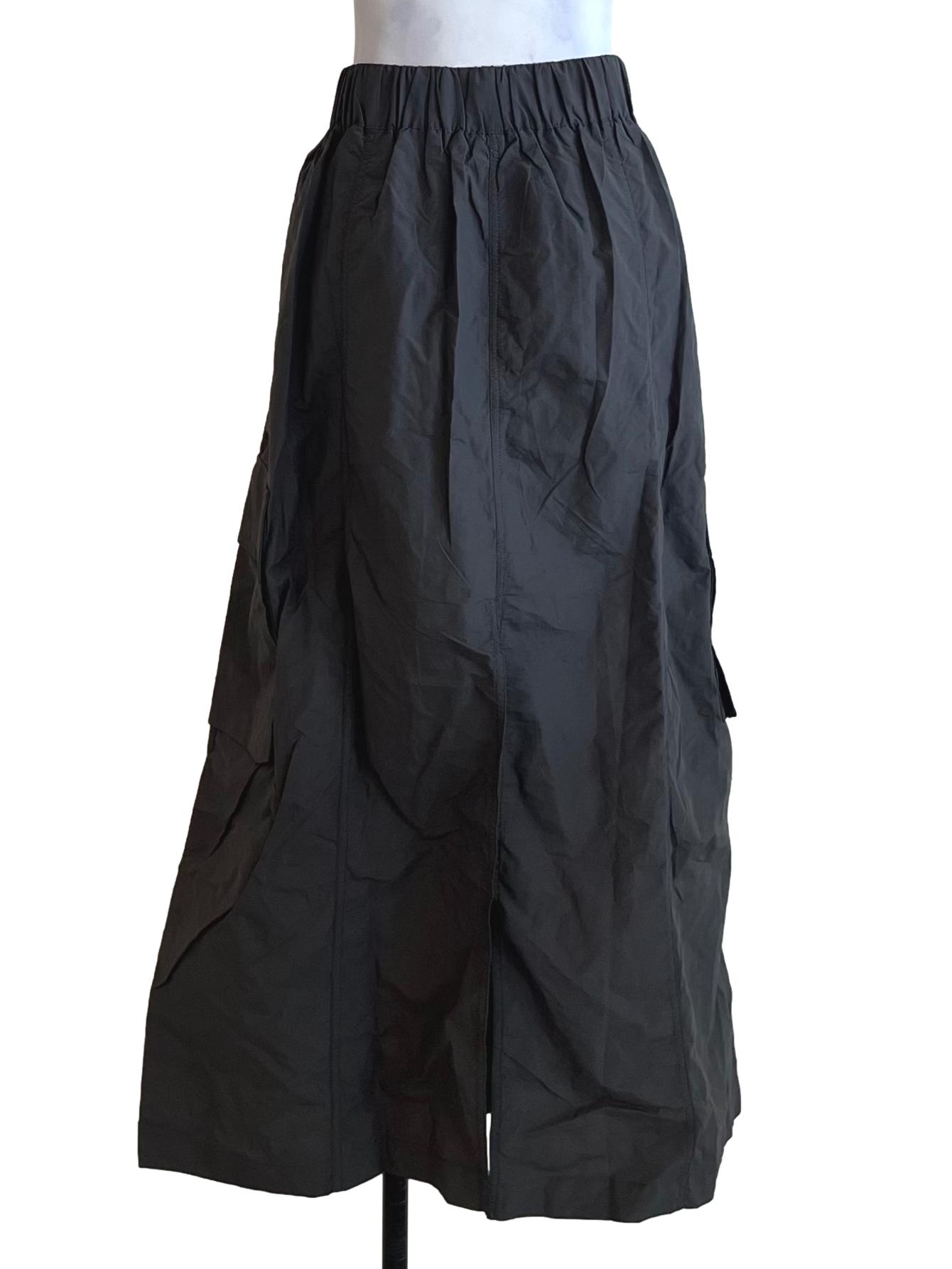 Grey Plain Cargo Skirt