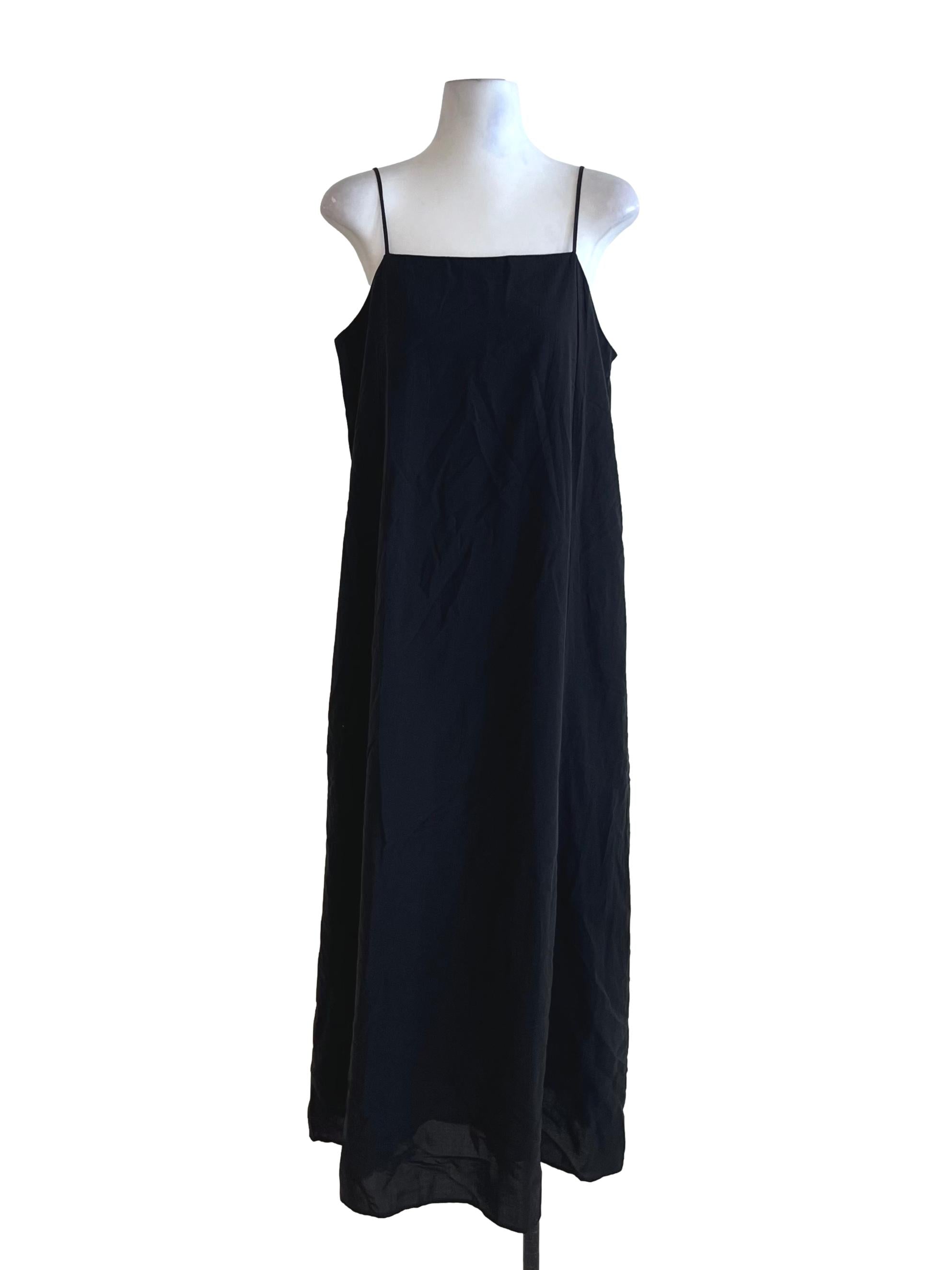Black Spaghetti Strap Shift Dress TEM