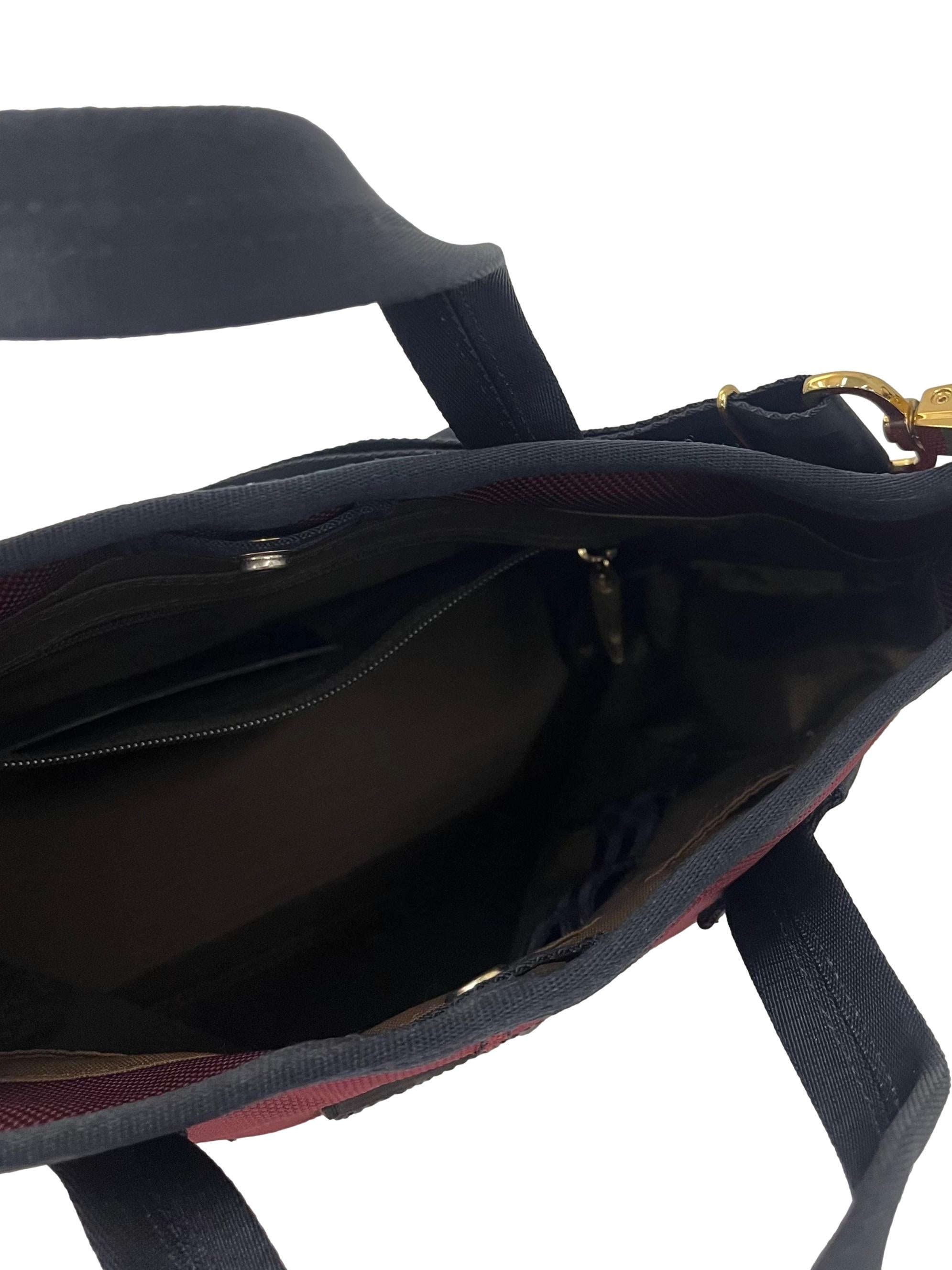 Maroon And Black Crossbody Bag With Detachable Straps