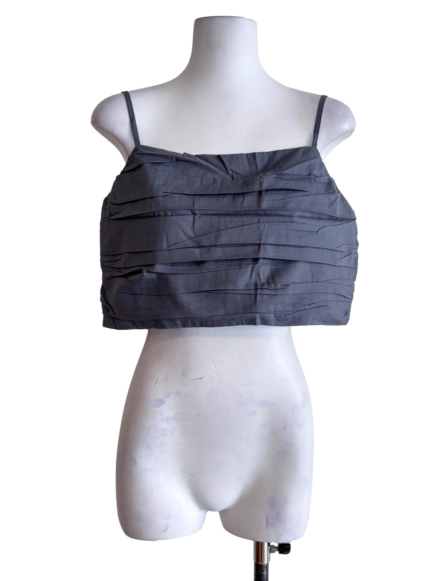 Grey Eryn Ruched Side Crop Top