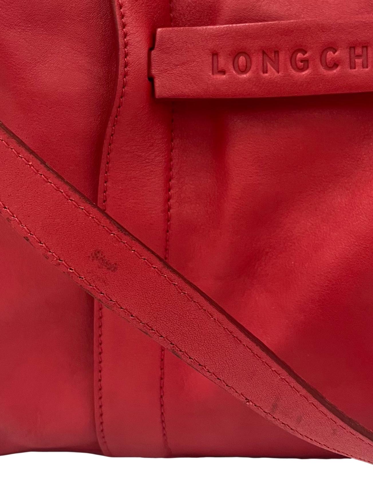 Red Handbag With Detachable Crossbody Strap