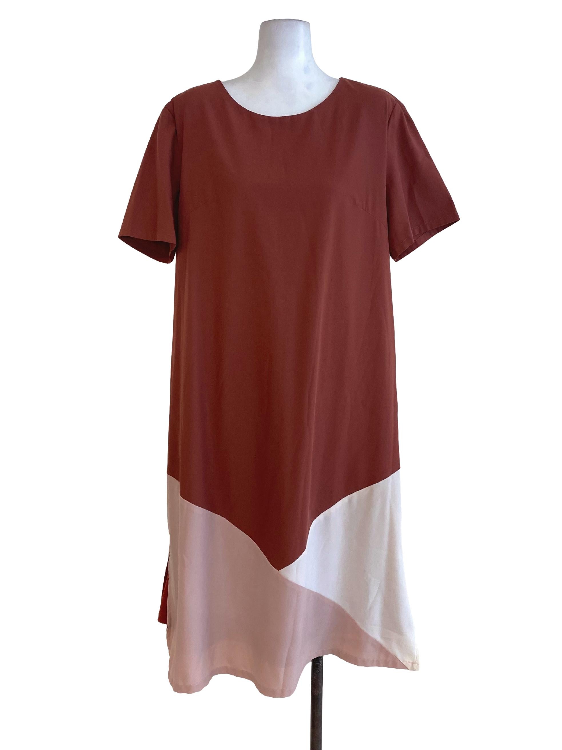 The Sunday Avenue Rosewood Tricolor Shift Dress | REFASH