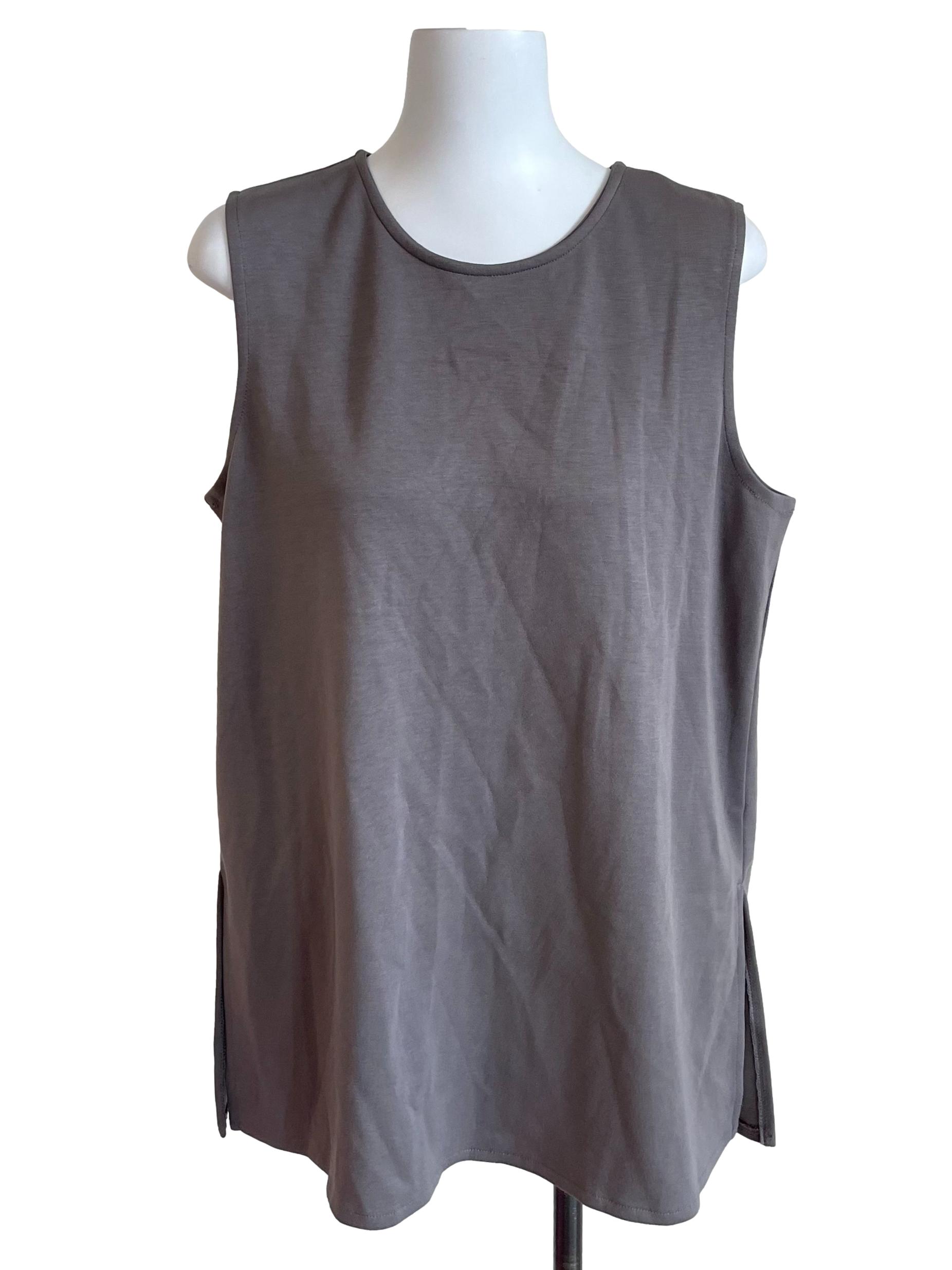 Warm Grey Side Slits Wide Top