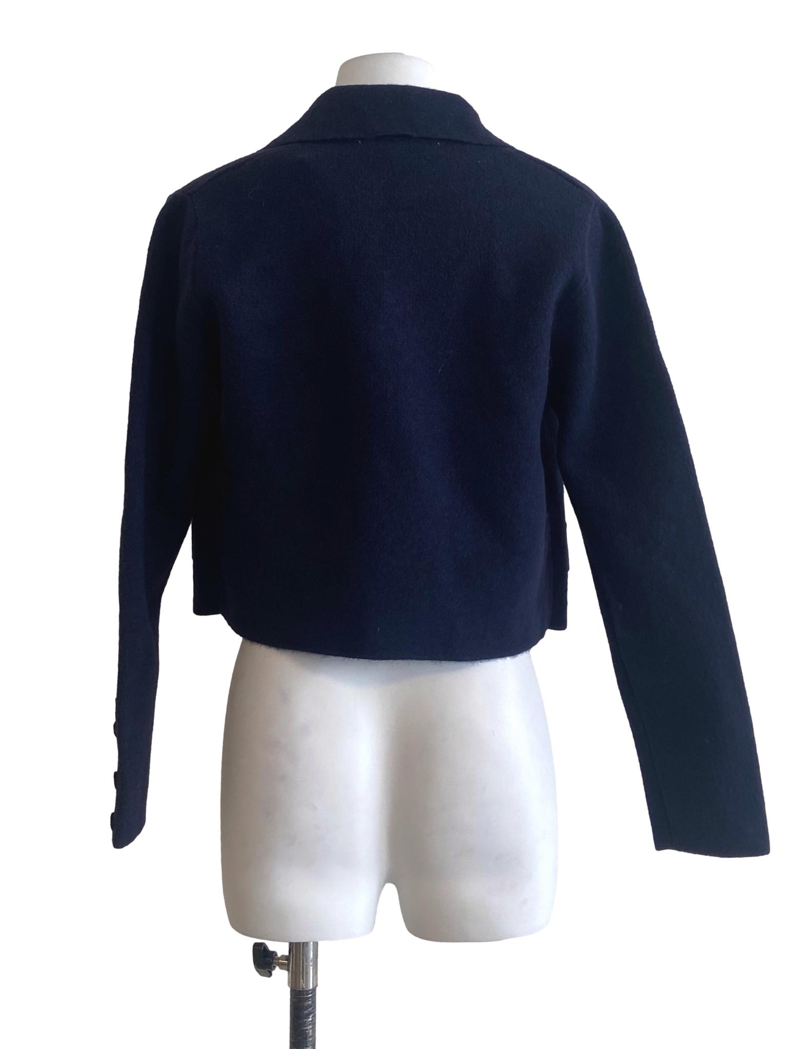 Denim Blue V-Neck Crop Cardigan