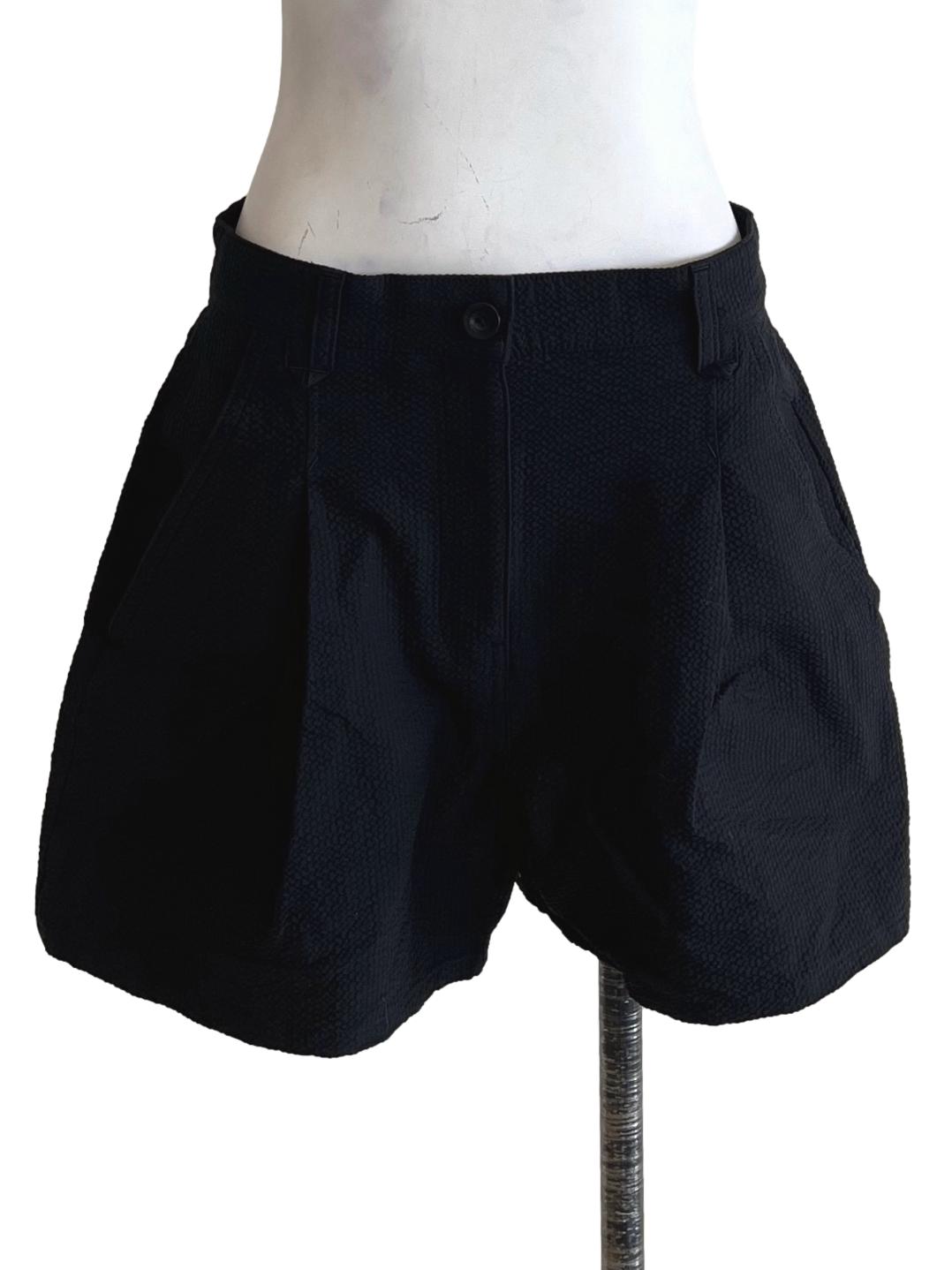 Jade Black Pleated Shorts