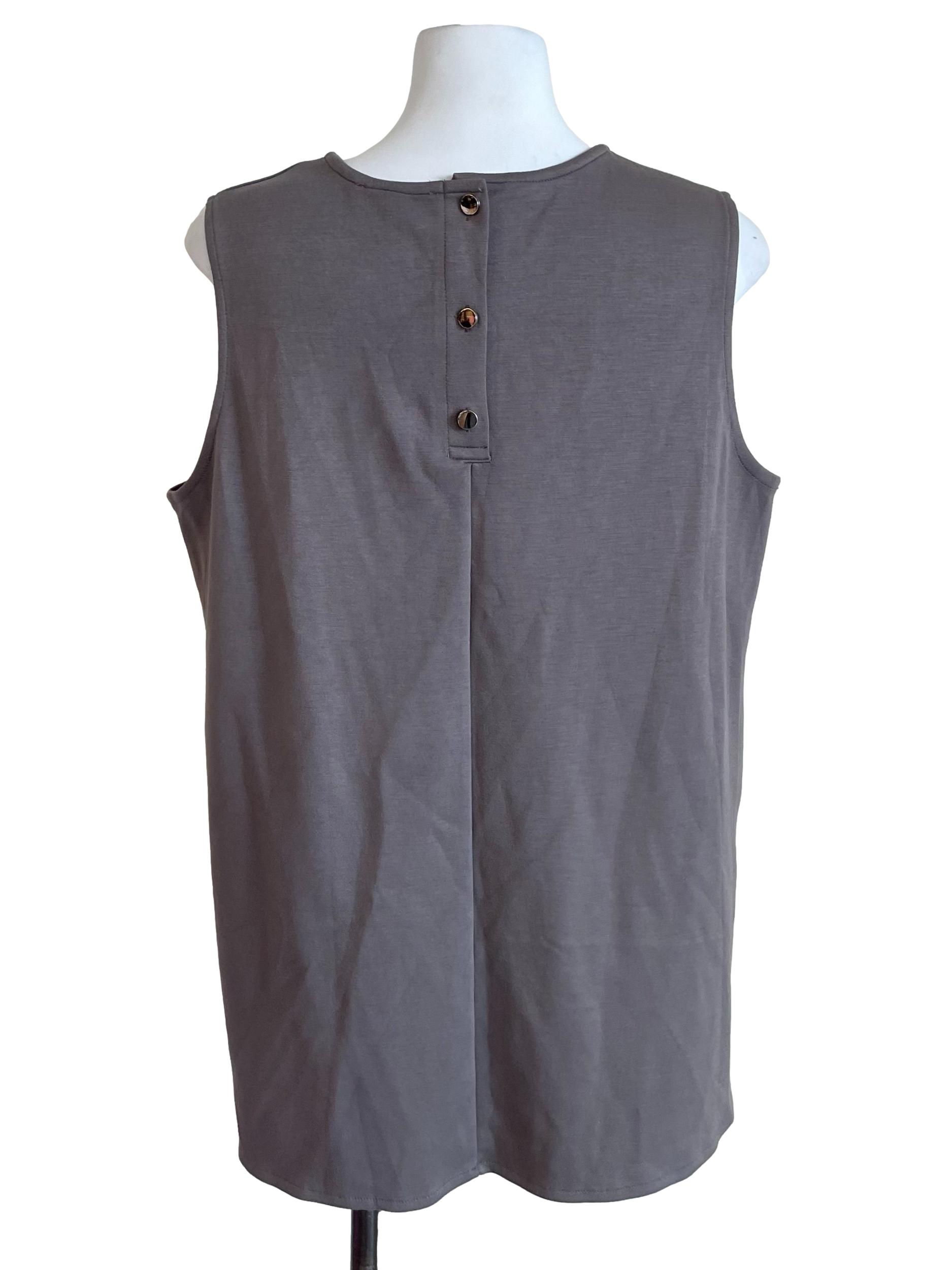 Warm Grey Side Slits Wide Top