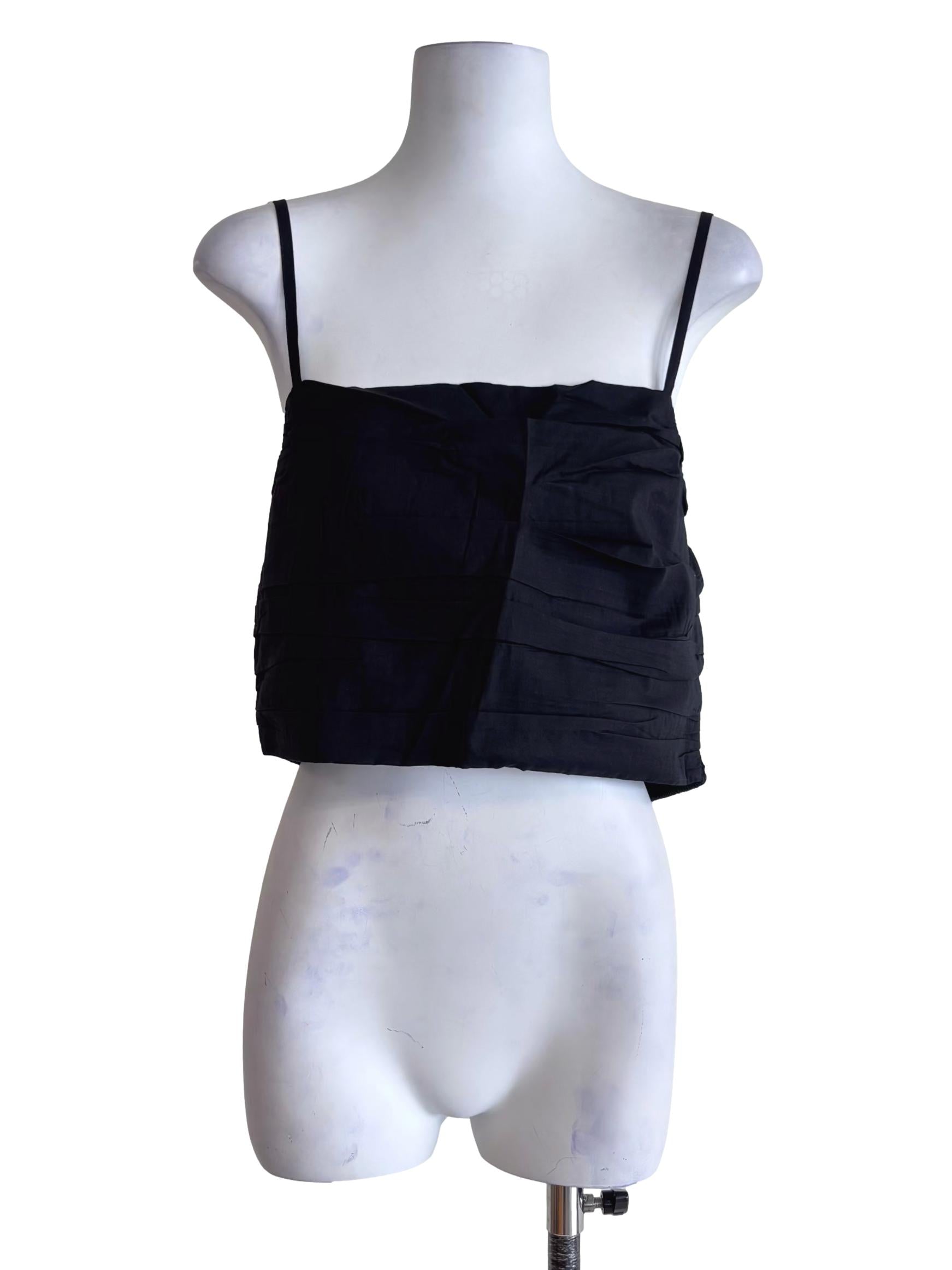 Black Eryn Ruched Side Crop Top