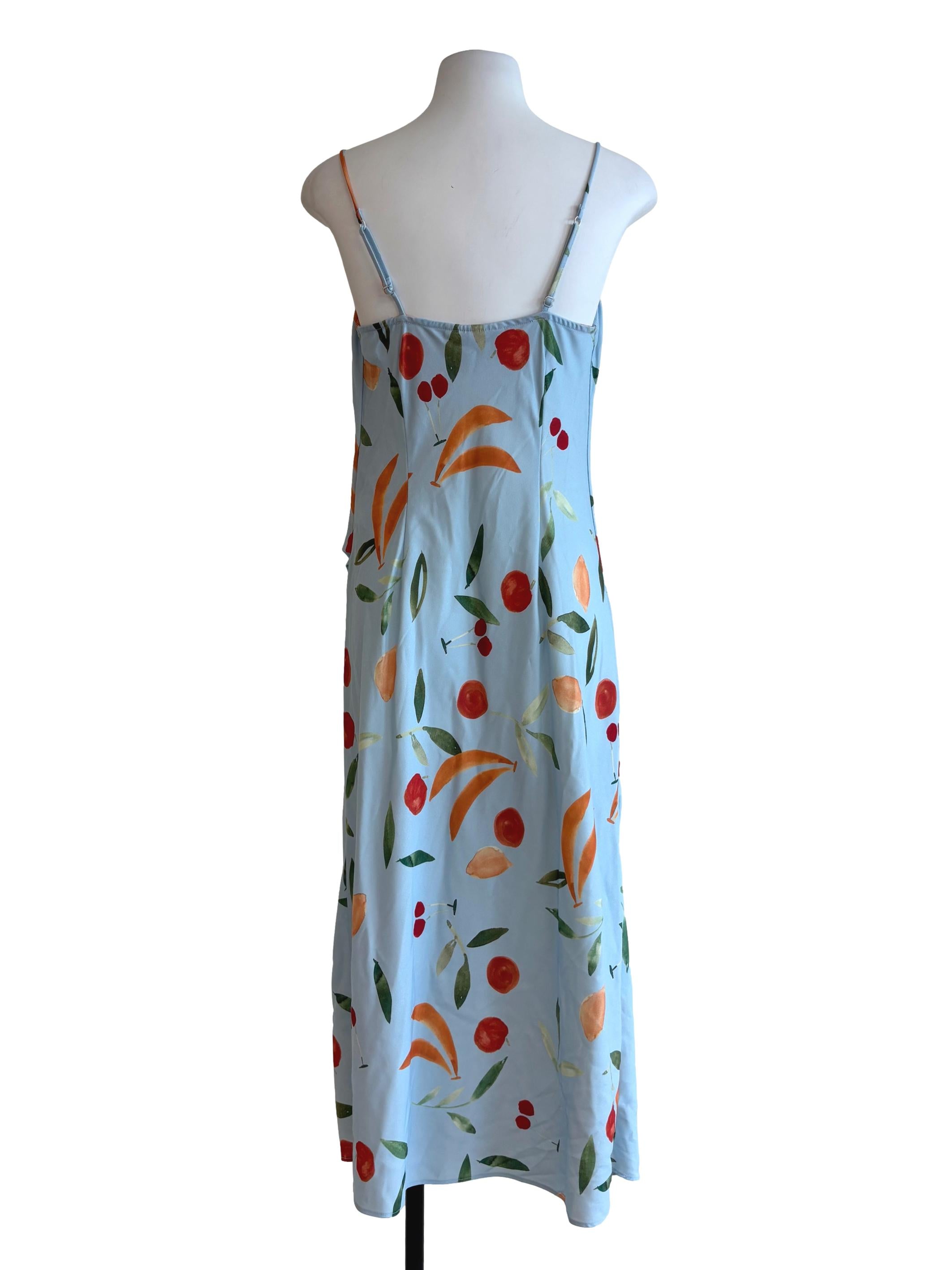 Baby Blue Patterned Cowl Dress