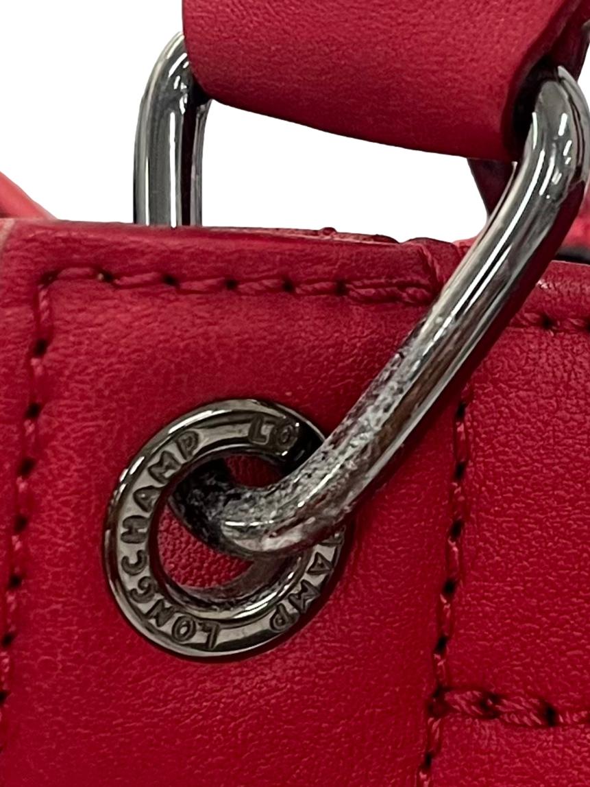 Red Handbag With Detachable Crossbody Strap