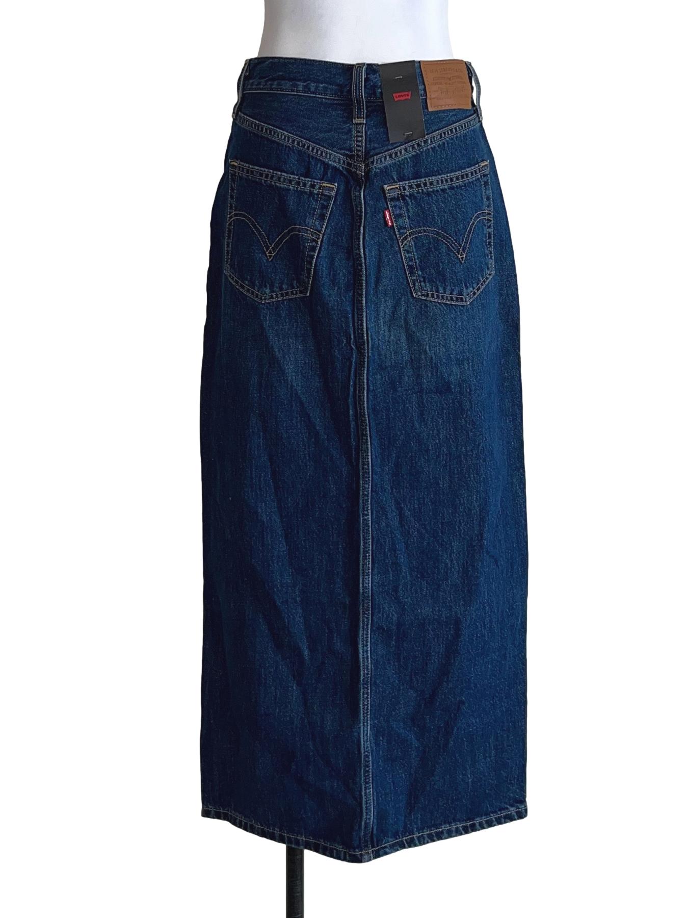 Denim Blue Jeans Midi Skirt