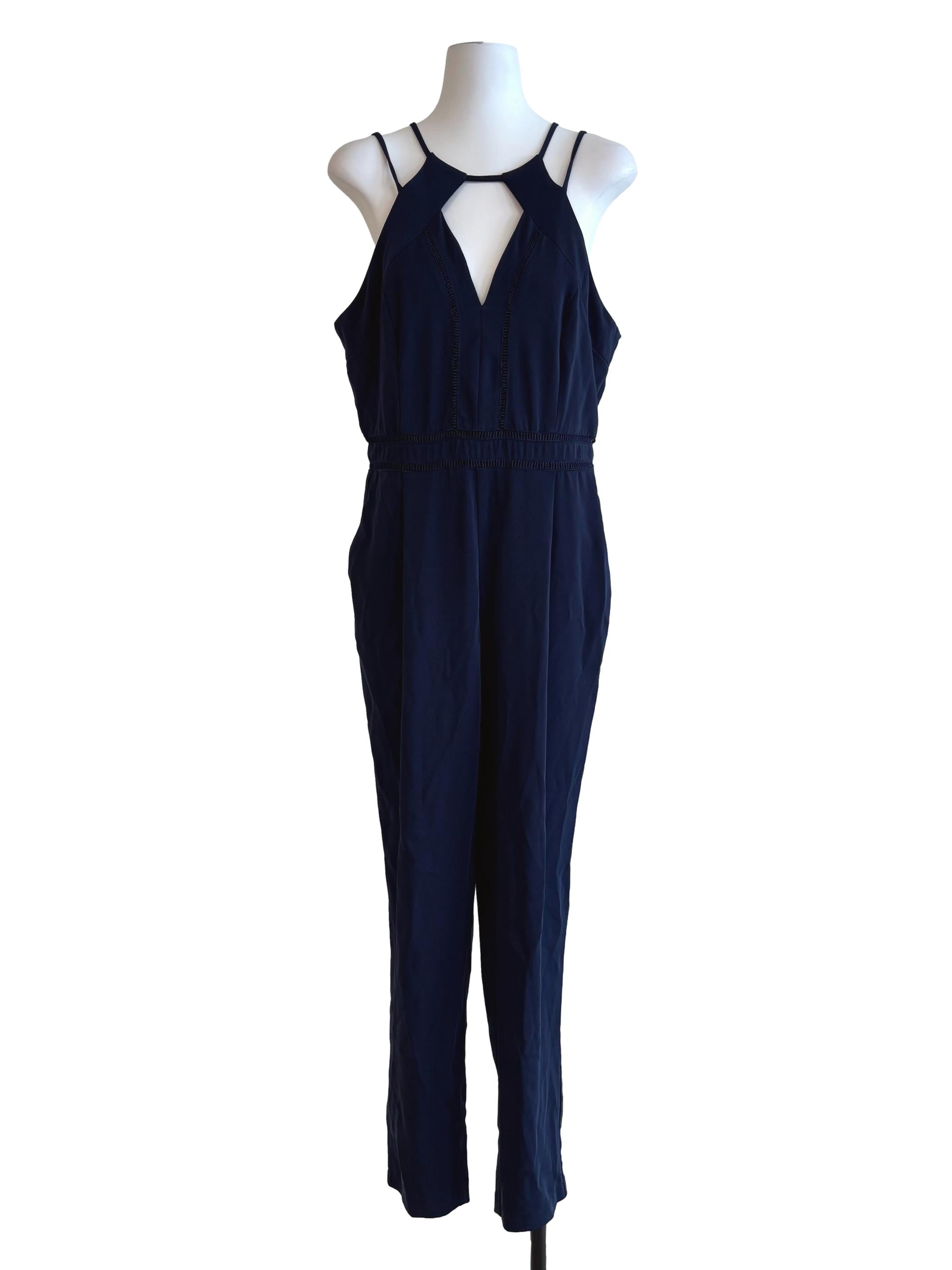 Midnight Blue Cut Out Slim Fit Jumpsuit